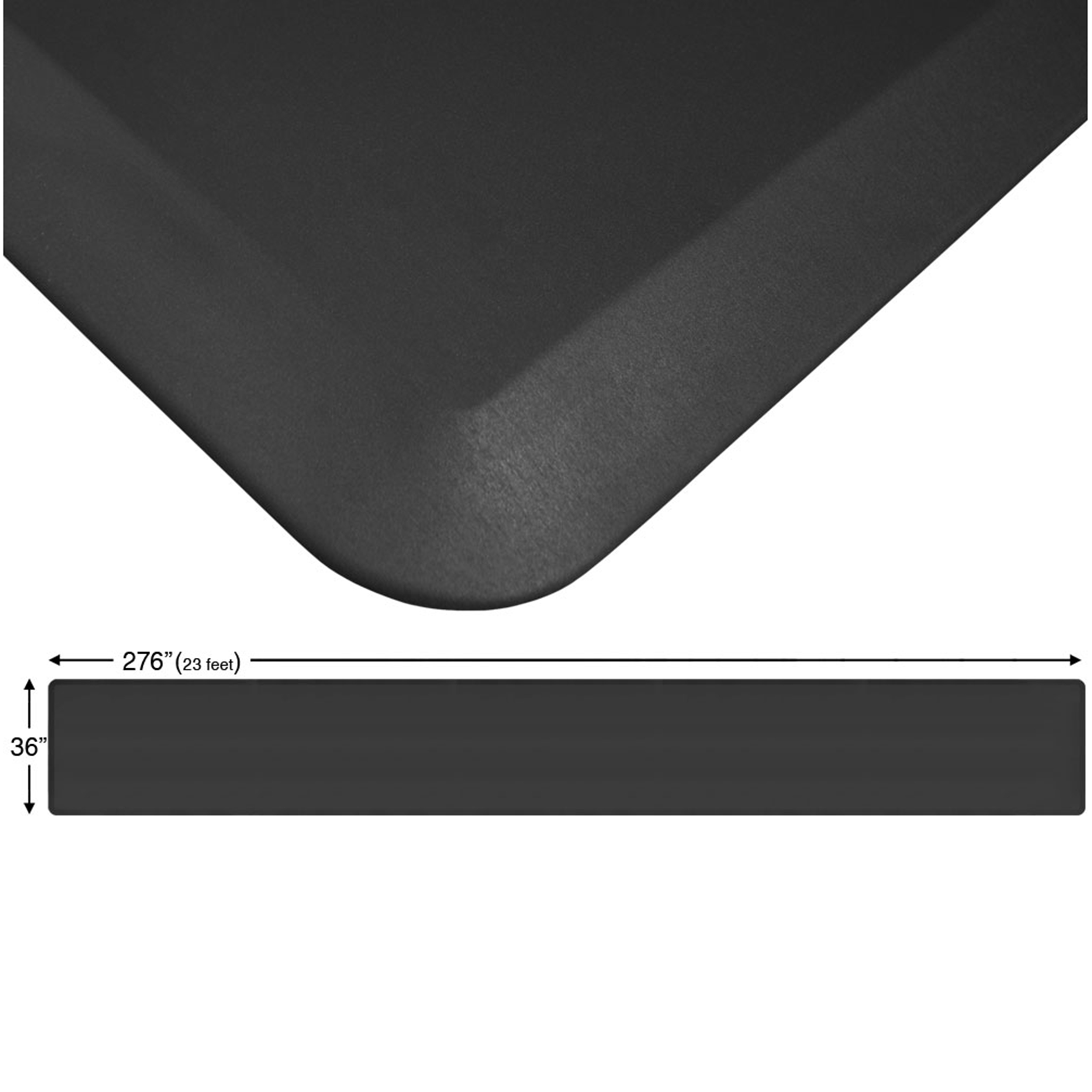 Eco-pro Continuous Comfort Mat, Black, 36" X 276"