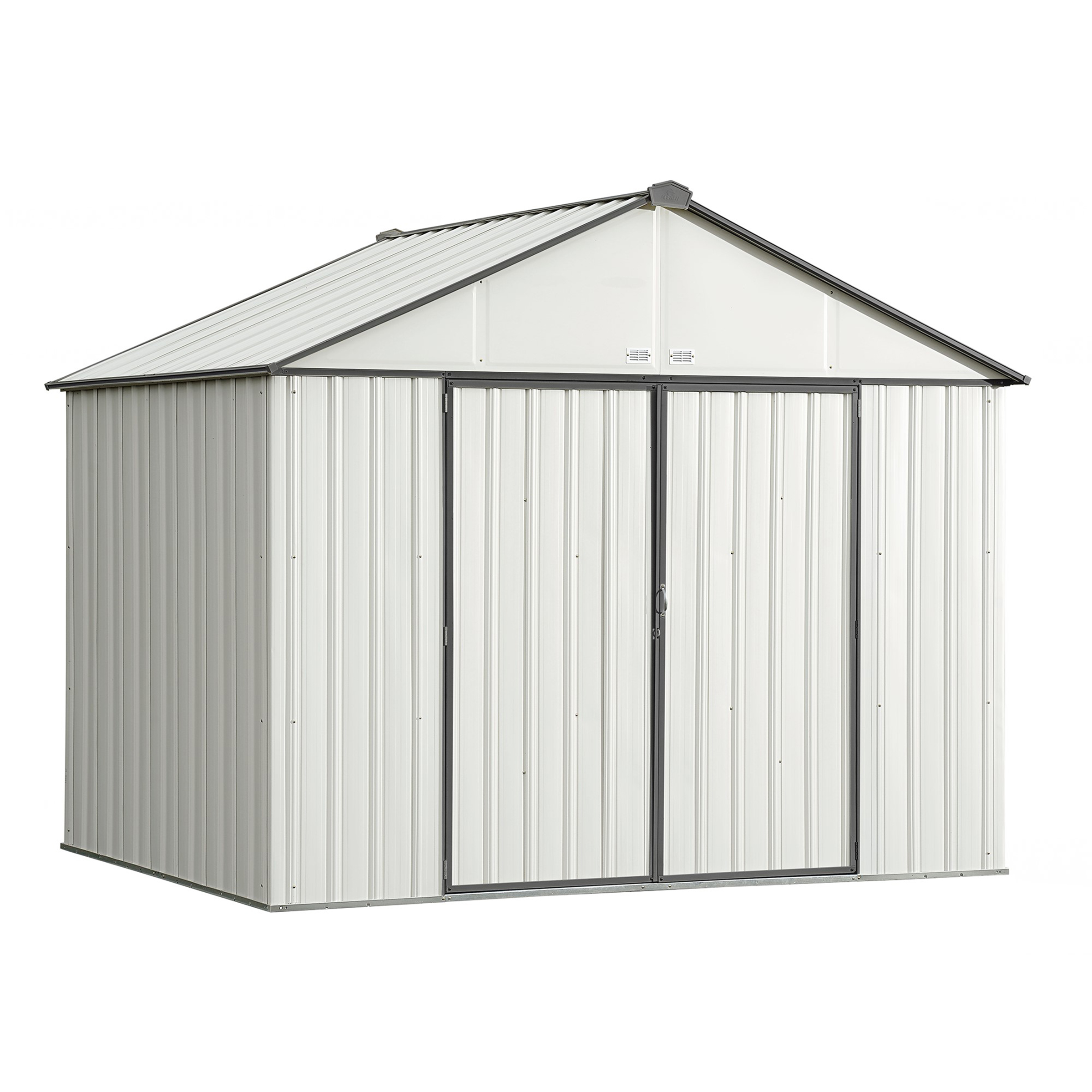 Ezee Shed , 10x8, Extra High Gable, 72 In Walls, Cream & Charcoal