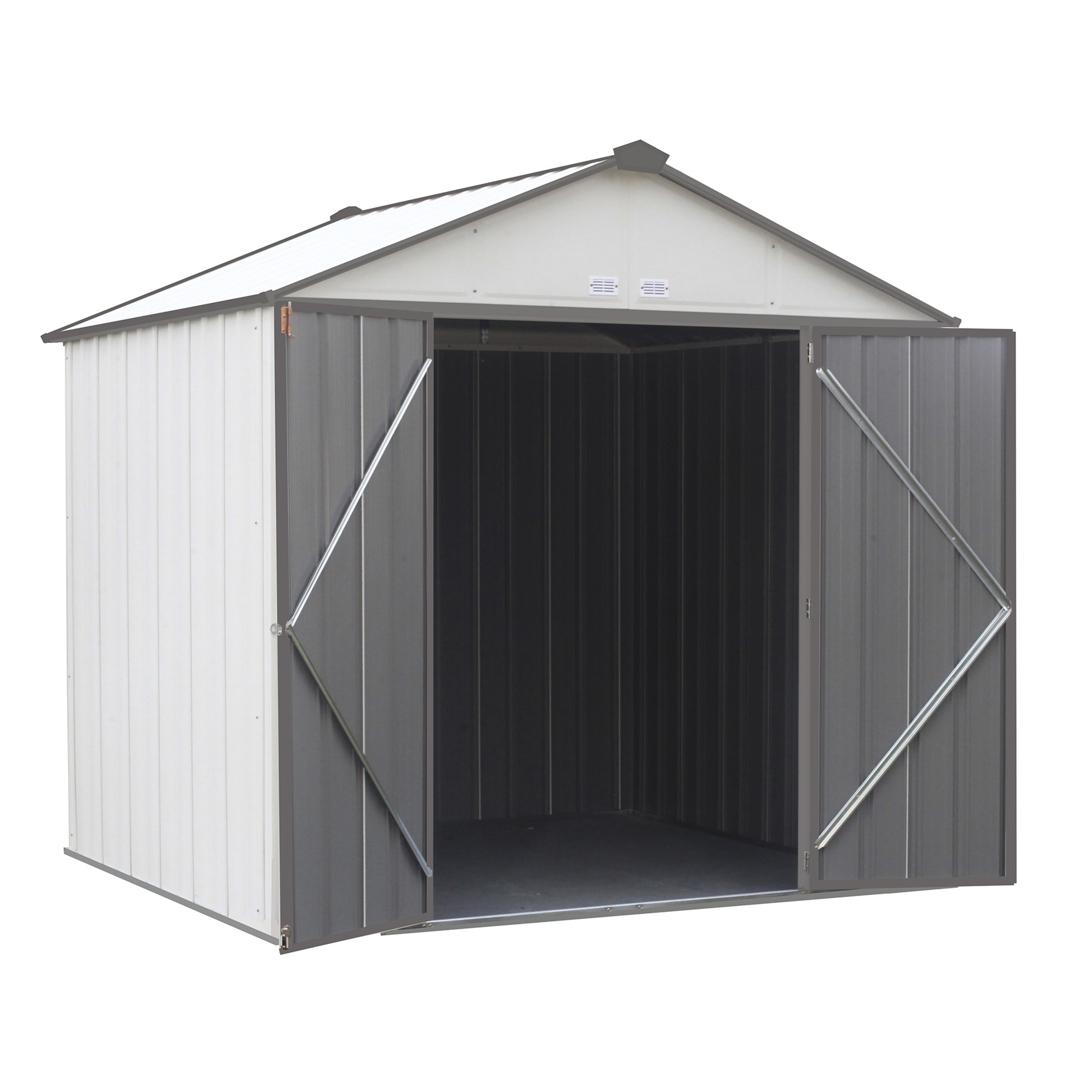 Ezee Shed , 8x7, High Gable, 72 In Walls, Cream & Charcoal