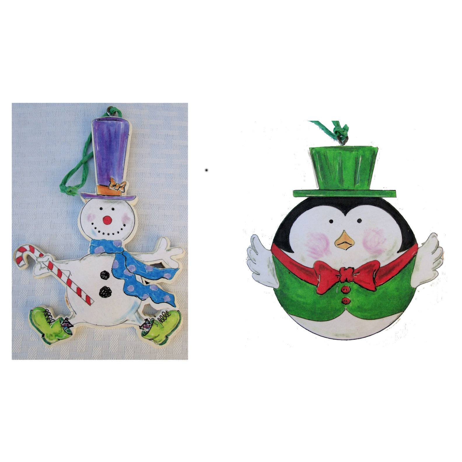 Snowman & Penguin Ornaments Woodworking Pattern And Picture