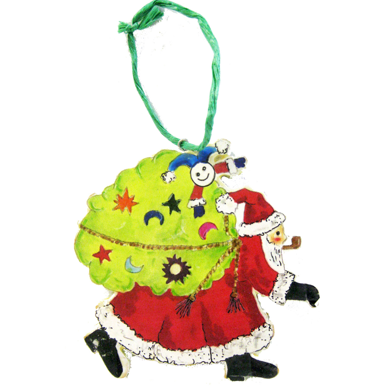 Santa With Sack Ornament Woodworking Pattern And Picture
