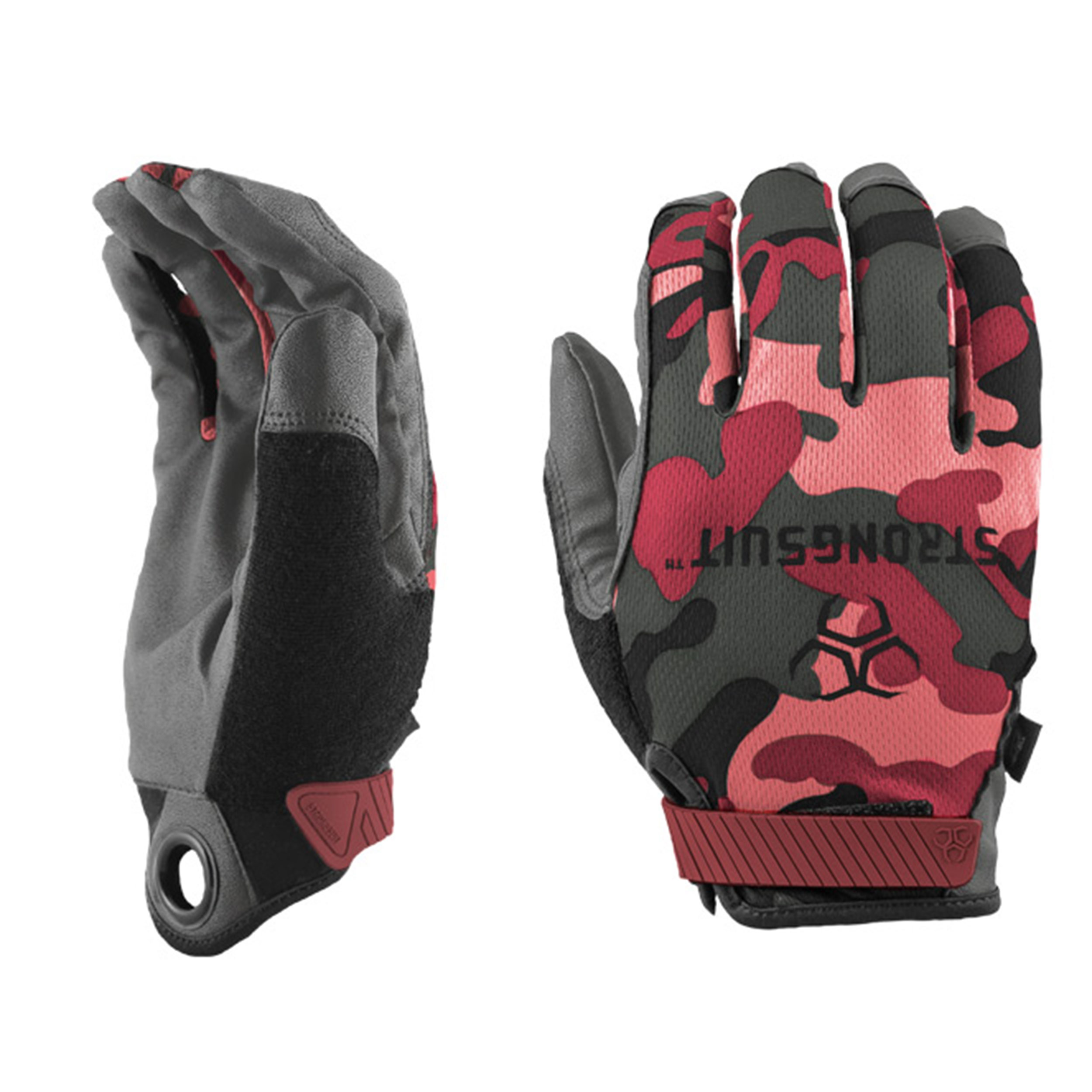 product: StrongSuit Q Series Pink Camo Gloves XXL shown