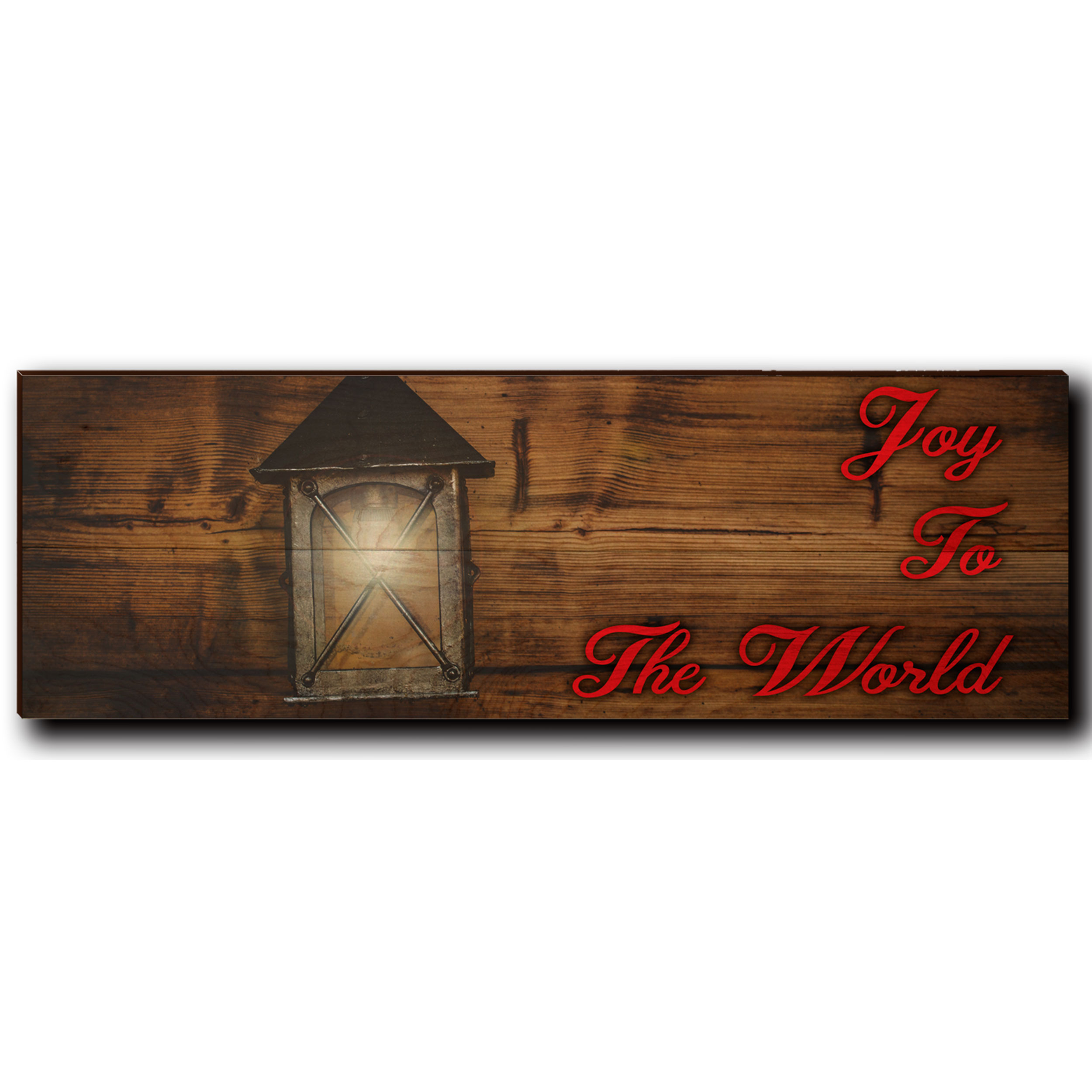 Wall Art Joy To The World Red 24" X 8"
