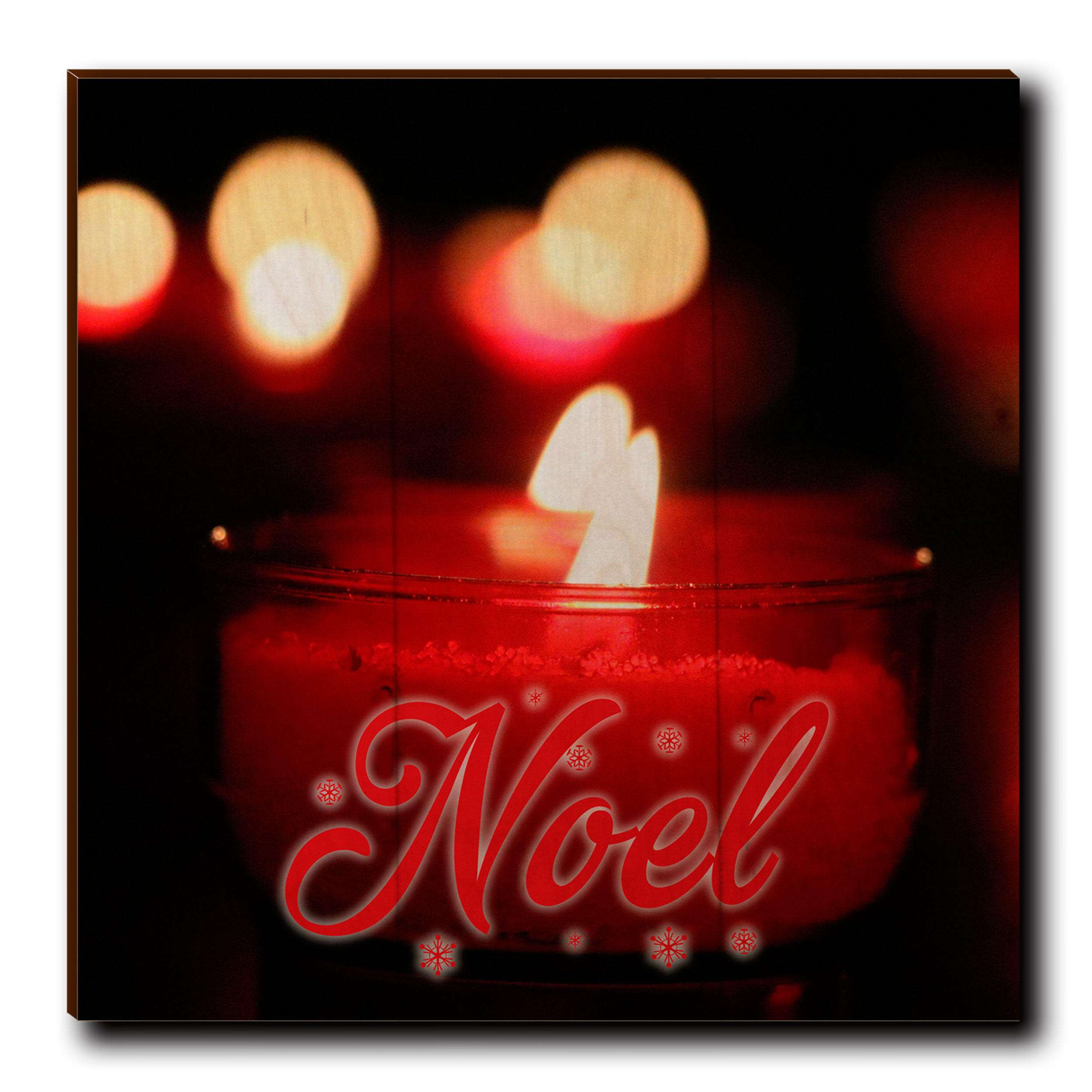 Wall Art Noel Candle Red 12" X 12"
