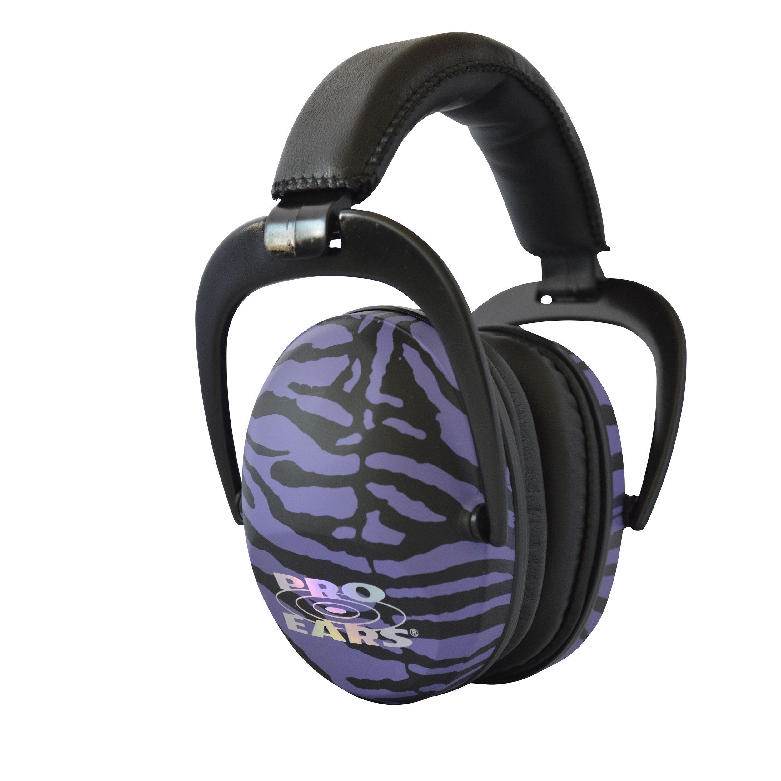 product: Pro Ears Ultra Sleek Purple  Zebra shown