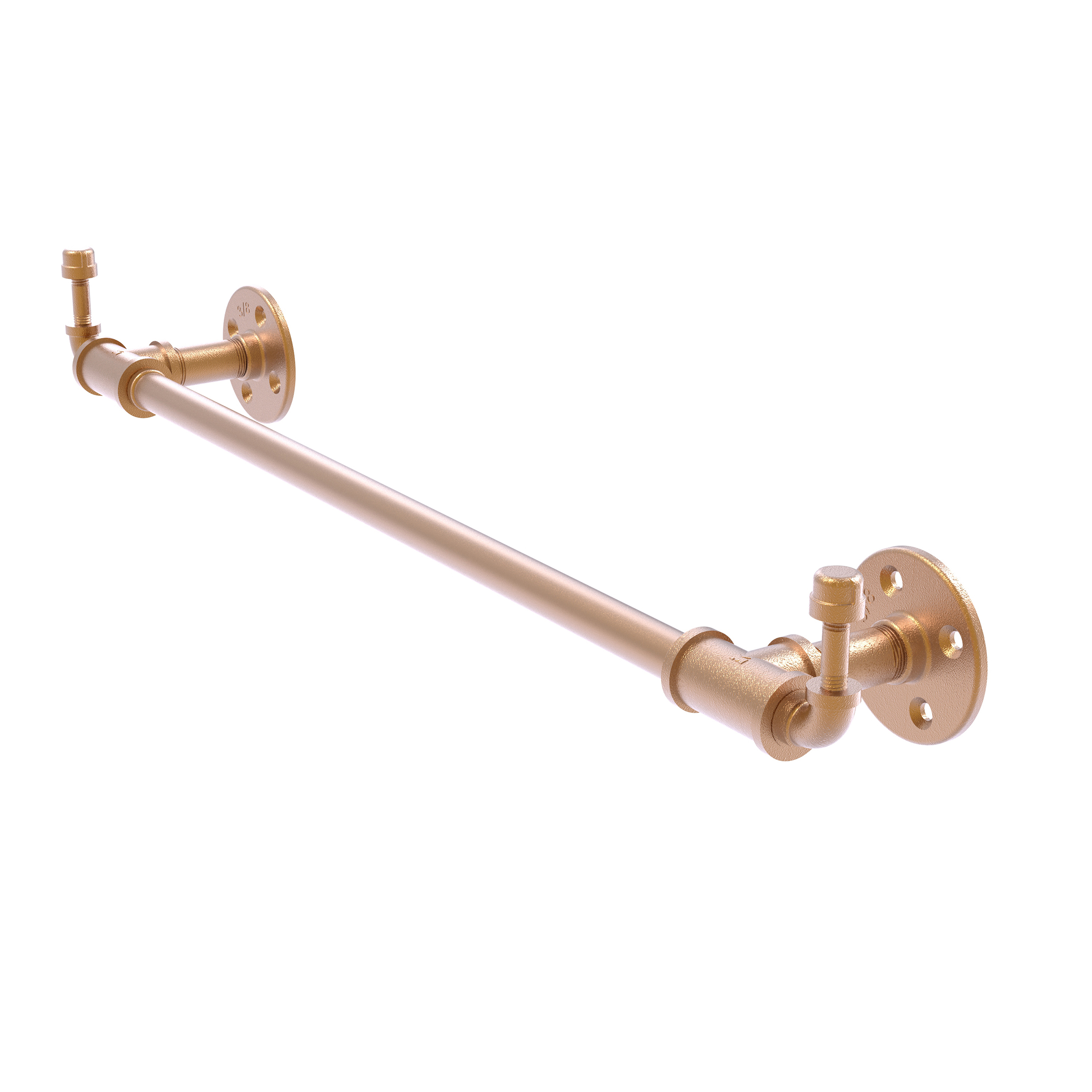 18" Towel Bar With Integrated Hooks, Brushed Bronze Finish