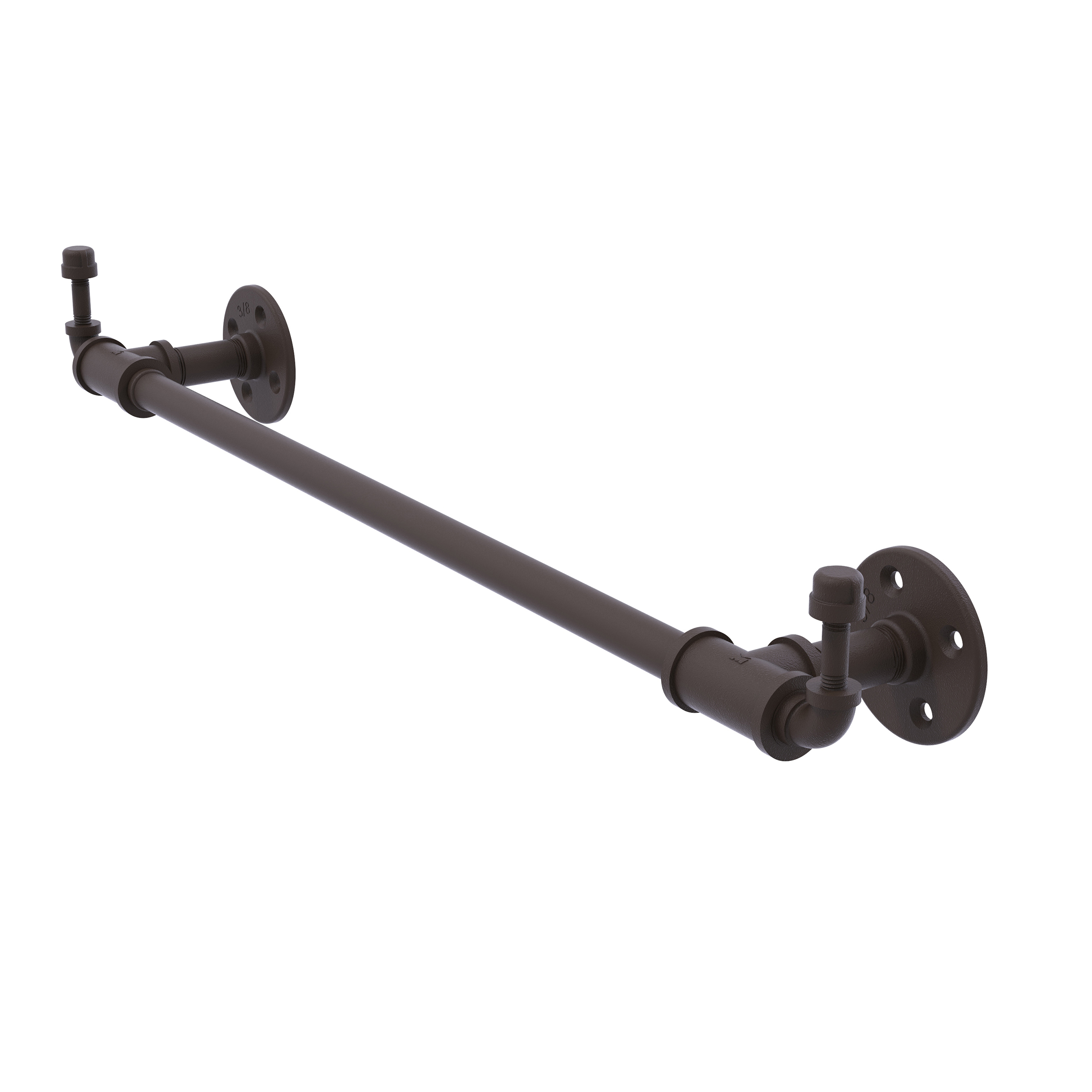 24" Towel Bar With Integrated Hooks, Oil Rubbed Bronze Finish