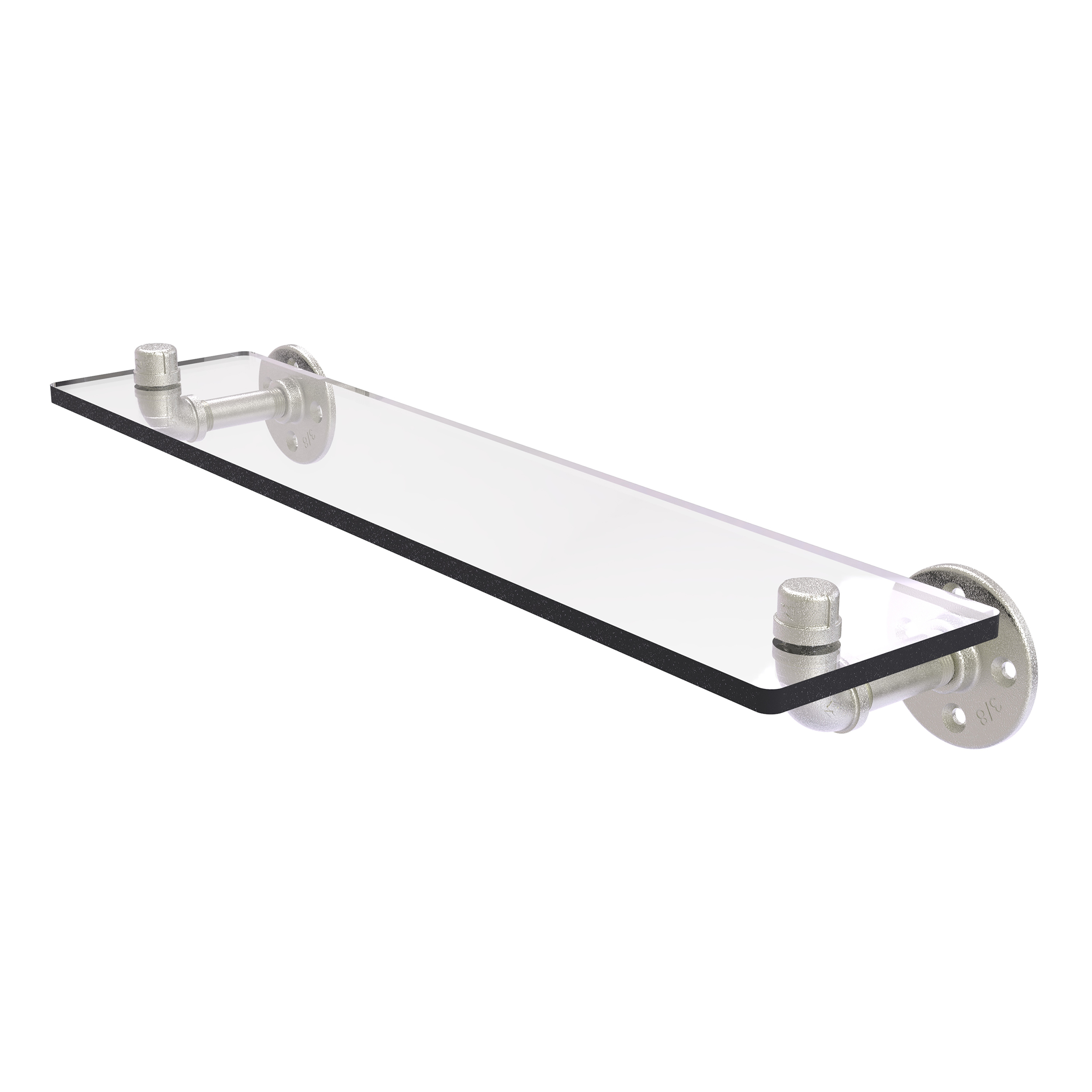 22" Glass Shelf, Satin Nickel Finish