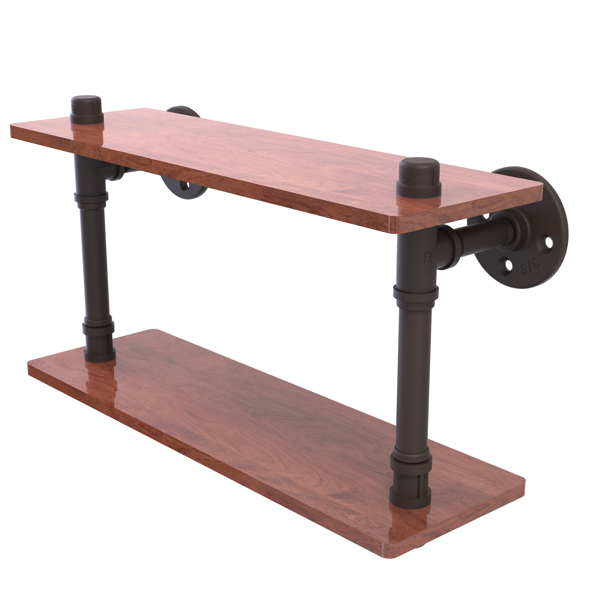 16" Ironwood Double Shelf, Oil Rubbed Bronze Finish