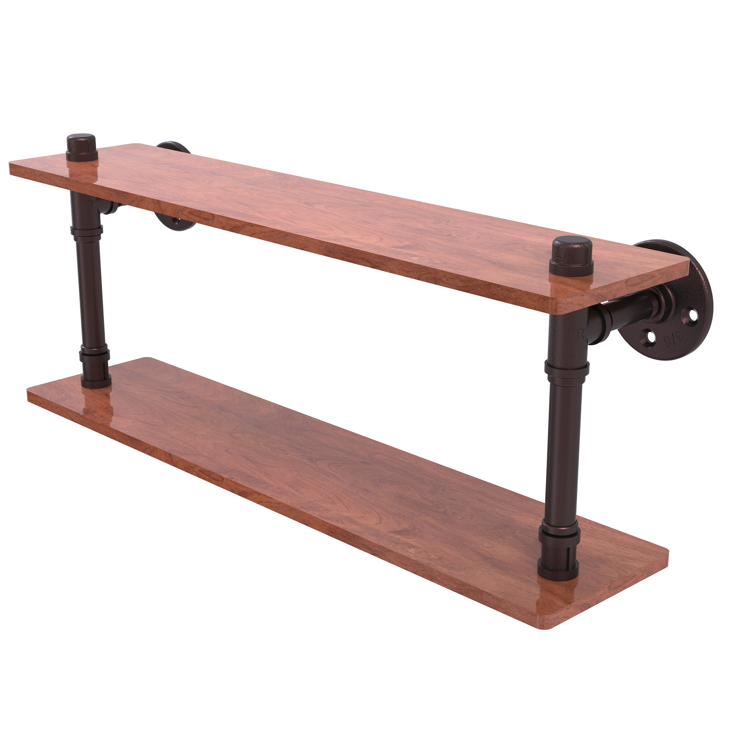 22" Ironwood Double Shelf, Antique Bronze Finish