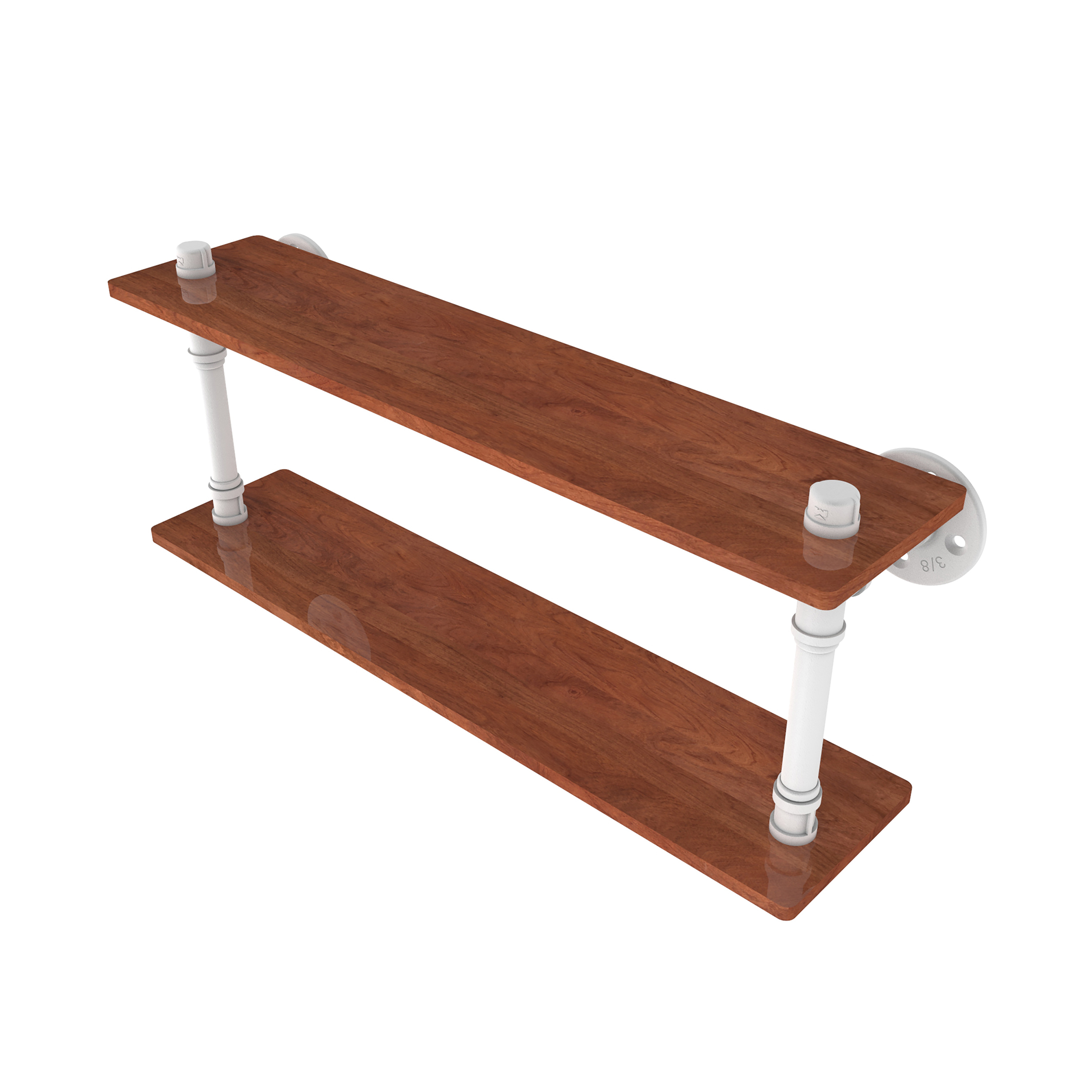 22" Ironwood Double Shelf, Matt White Finish