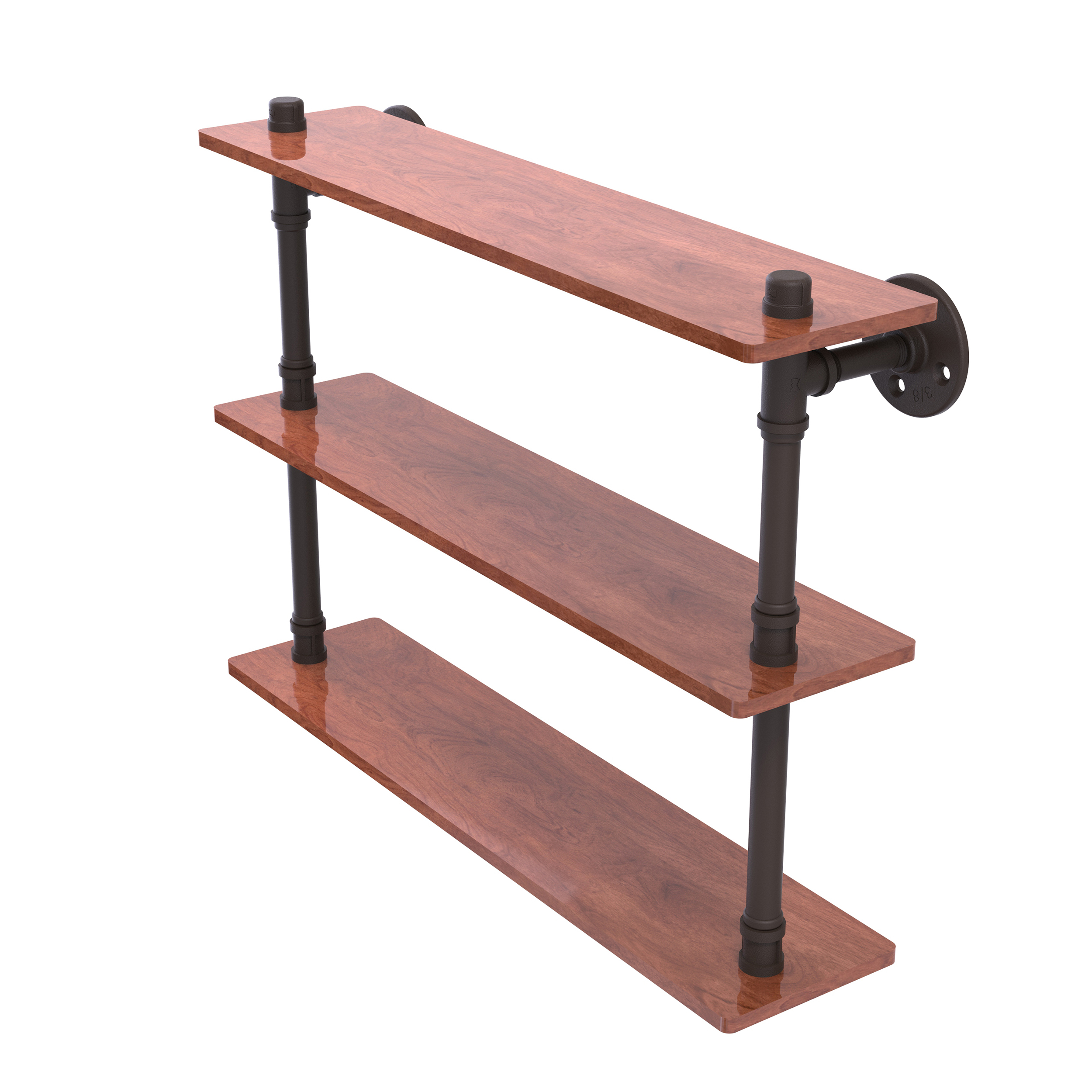 22" Ironwood Triple Shelf, Oil Rubbed Bronze Finish