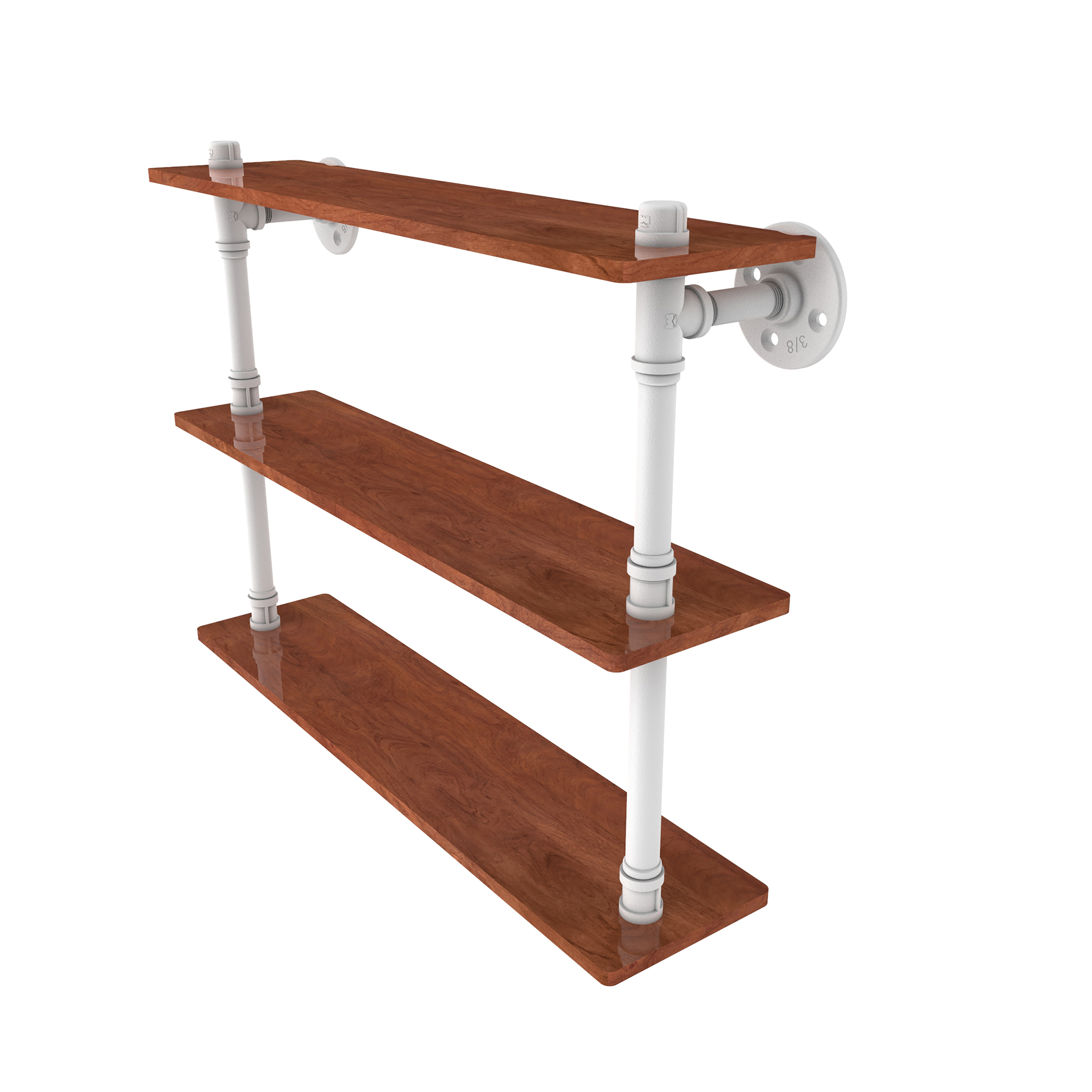 22" Ironwood Triple Shelf, Matt White Finish