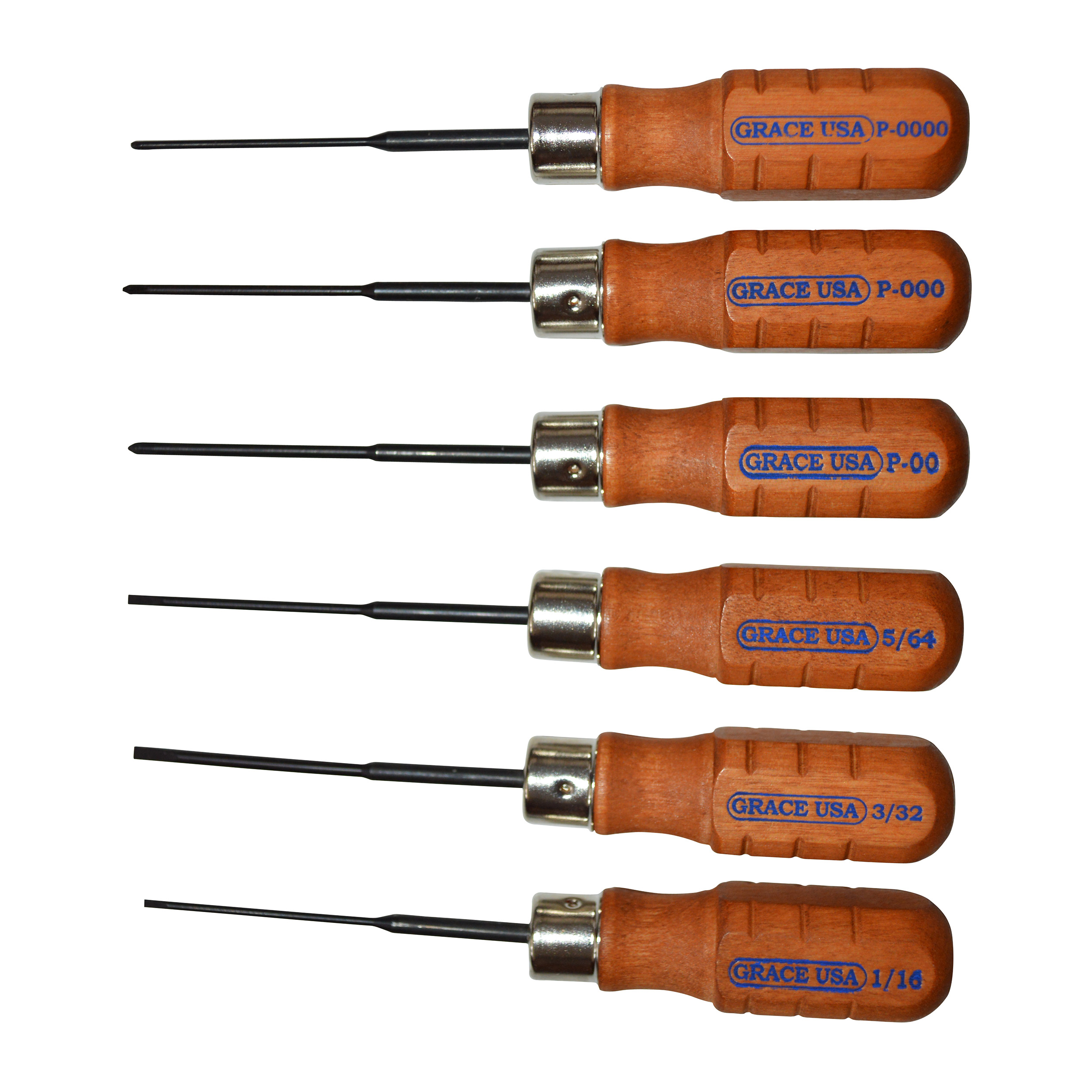 product: Grace Tools 6 Piece Micro Screwdriver Set shown