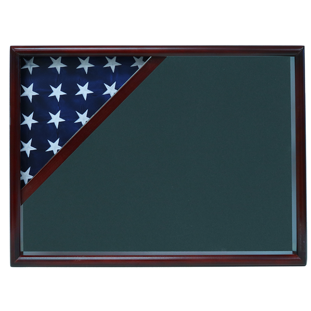 Ceremonial Flag Case, Cherry, Army Green Background