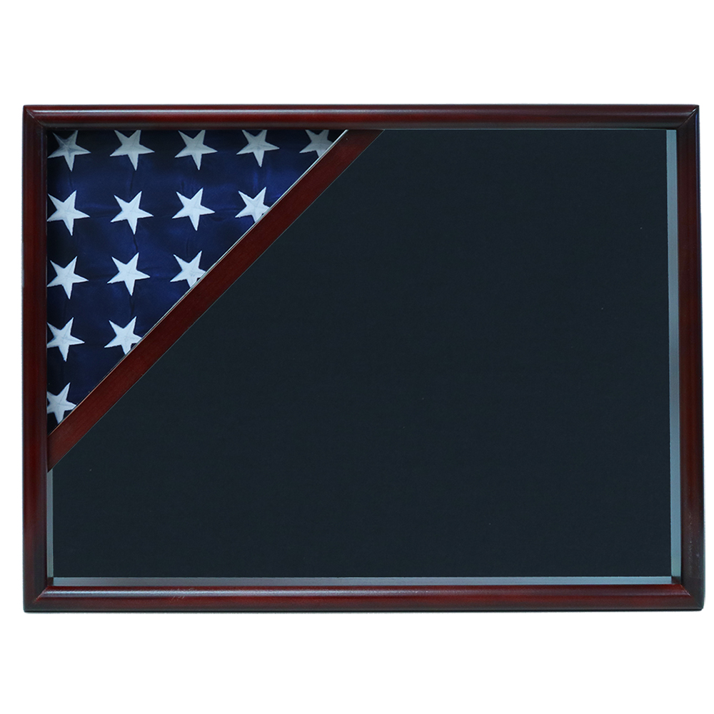 Ceremonial Flag Corner Case, Cherry, Air Force Blue Background