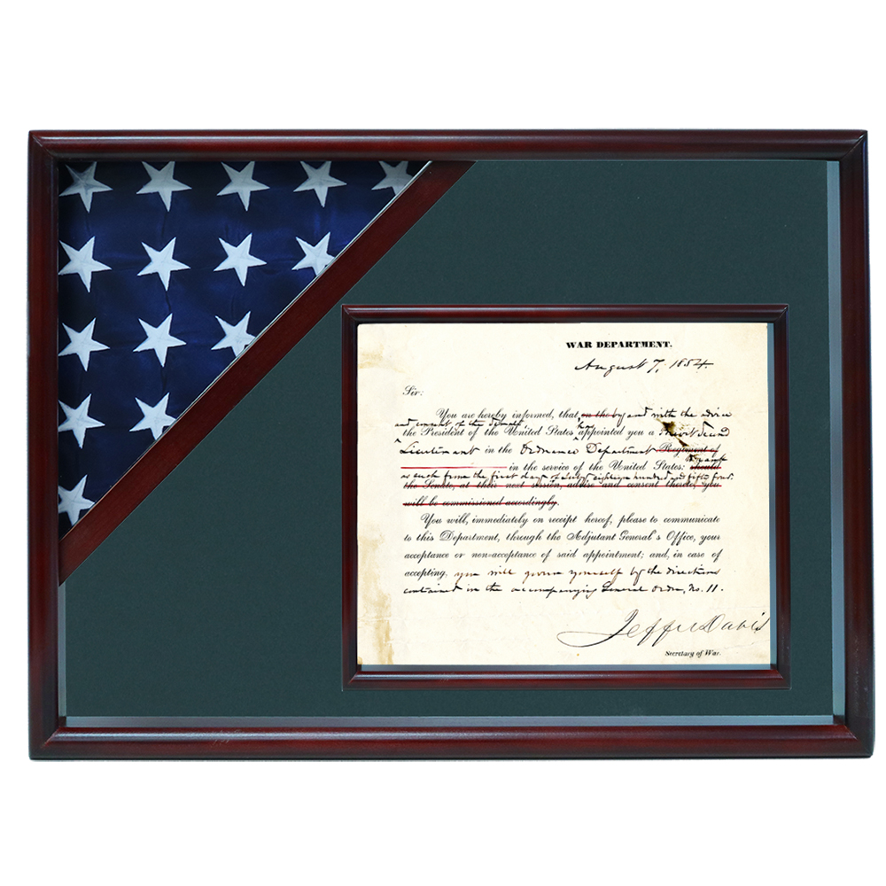 Ceremonial Flag And Doc Case, Cherry, Army Green