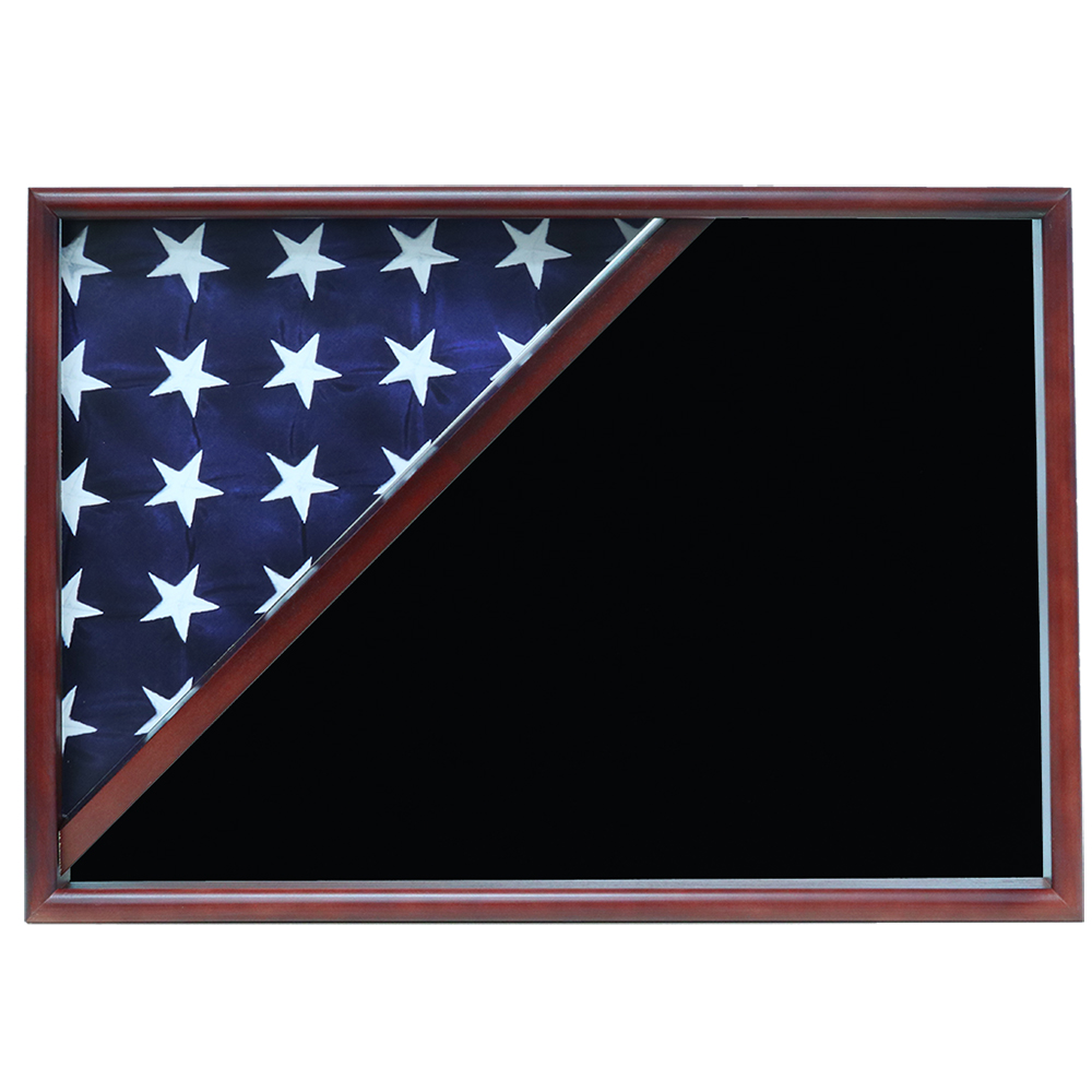 Memorial Flag Case, Cherry, Black Velvet Background