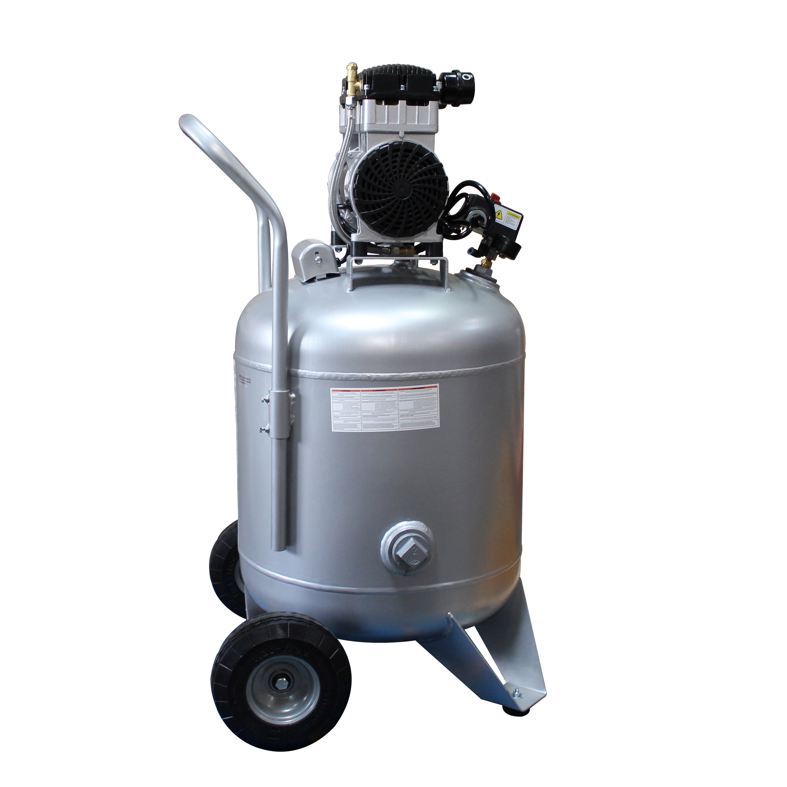 Steel Tank Air Compressor, With Automatic Drain Valve, 30020cad-22060, Ultra Quiet & Oil-free, 2.0 Hp, 30 Gallon, 220v
