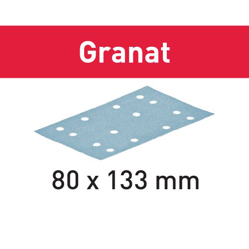 product: Festool Abrasive Granat Sandpaper - 80x133 - P80 – 50 Pack shown