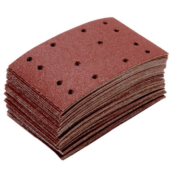 product: Festool 80 mm x 133 mm Rubin2 StickFix Hook and Loop Sanding Sheet P120 Grit 50 pk shown