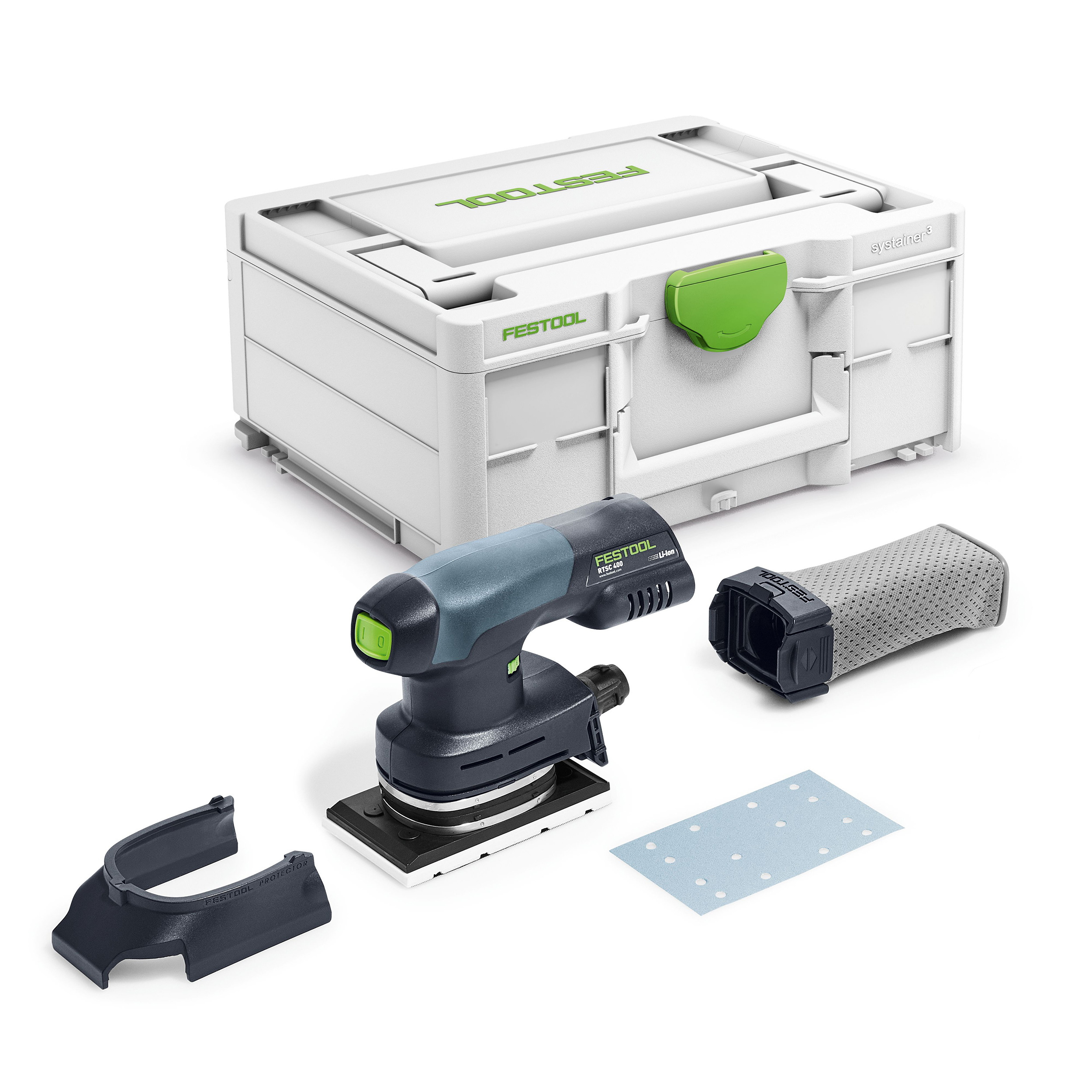 product: Festool Cordless Orbital Sander - RTSC 400 Li-Basic shown