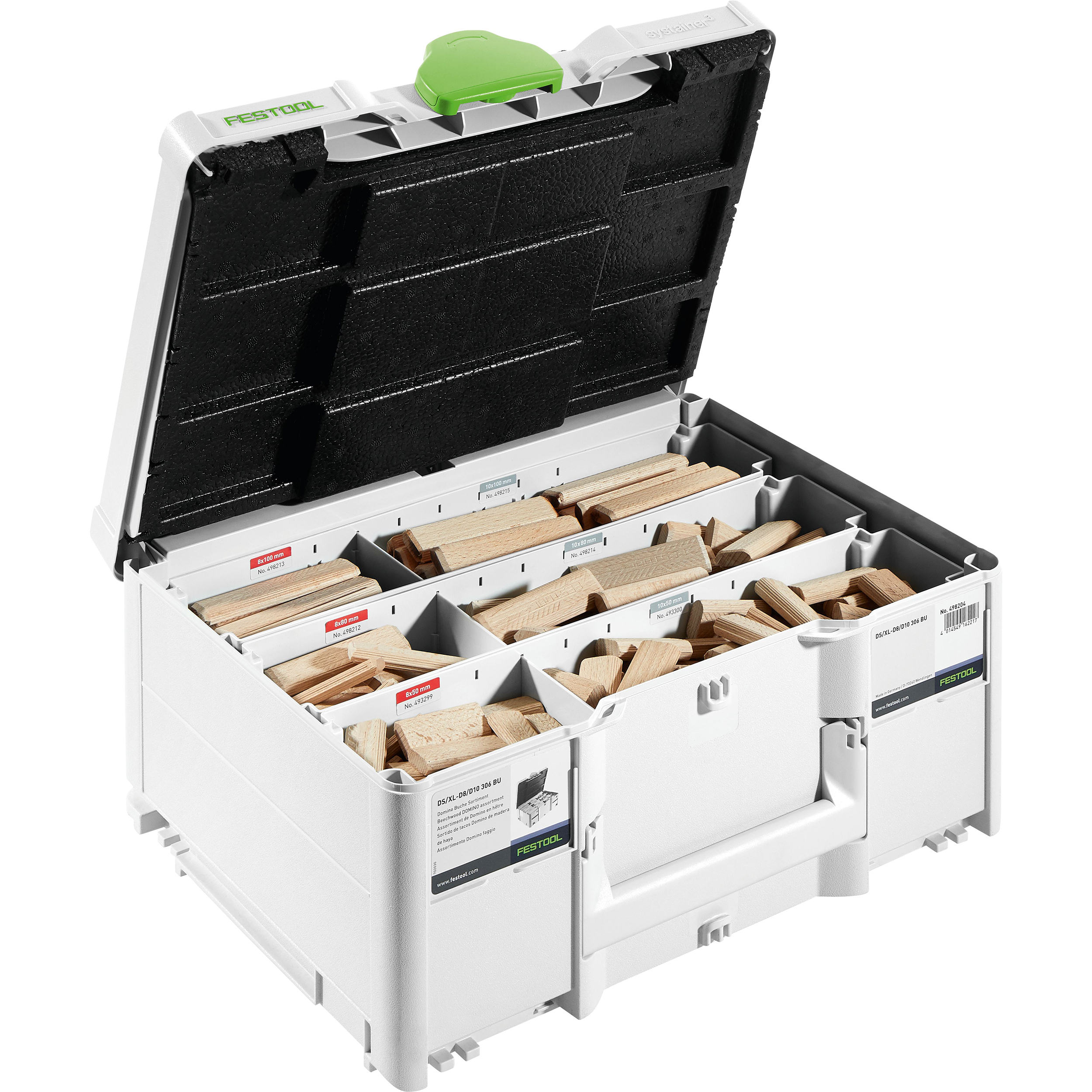 product: Festool Domino Cutter and Tenon Assortment with Systainer³ - 8 mm & 10 mm shown
