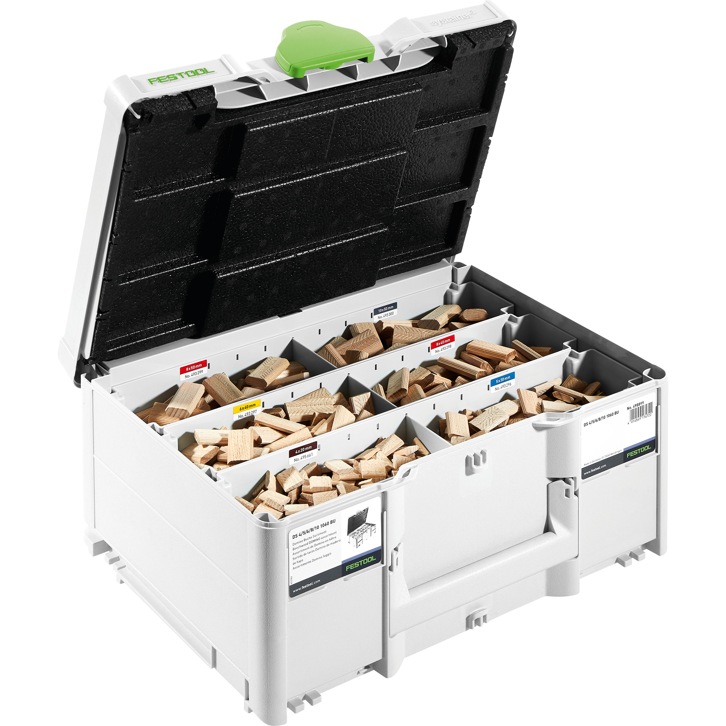 product: Festool Domino Cutter and Tenon Assortment in Systainer³ shown