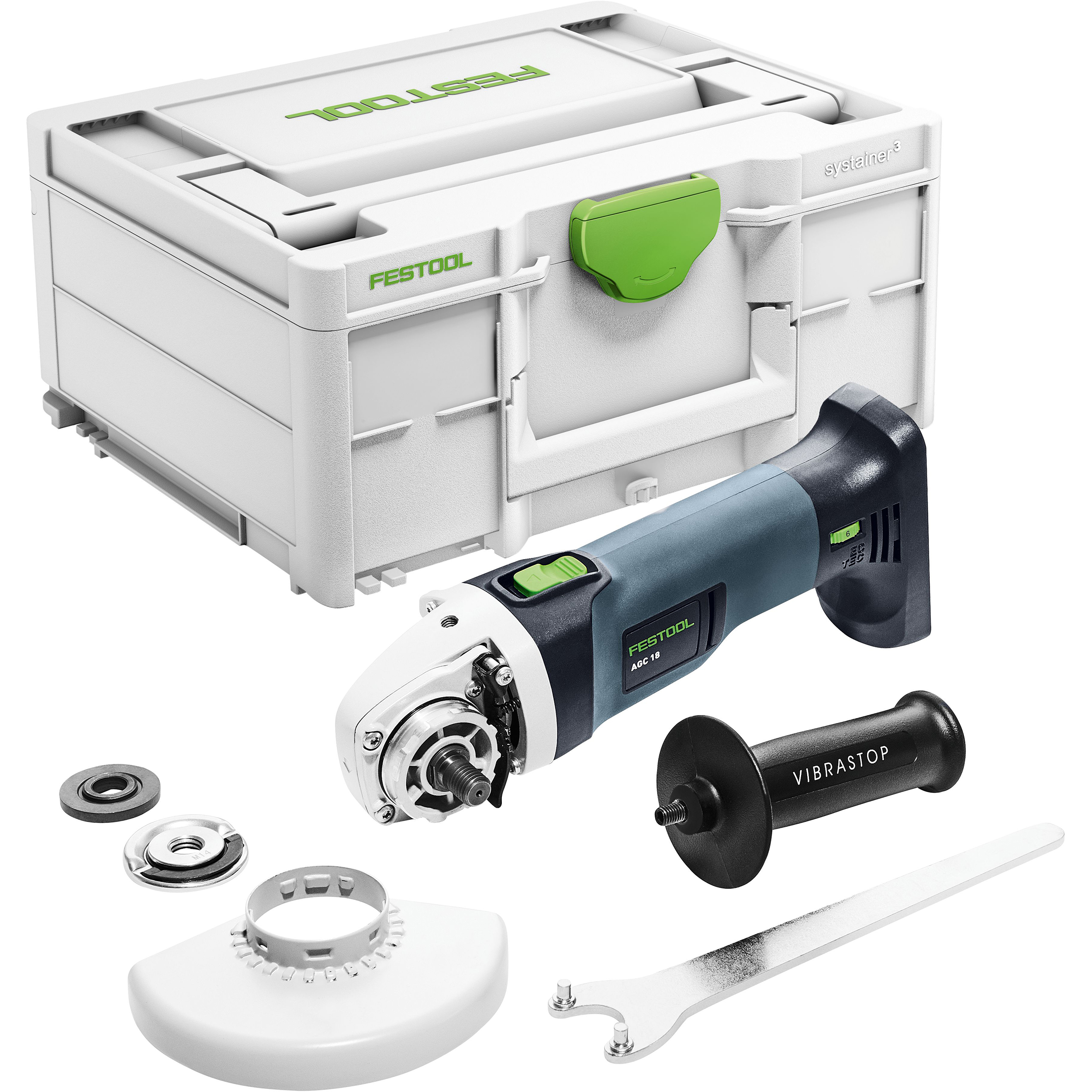product: Festool AGC 18-115 Li EB-Basic Cordless Angle Grinder shown