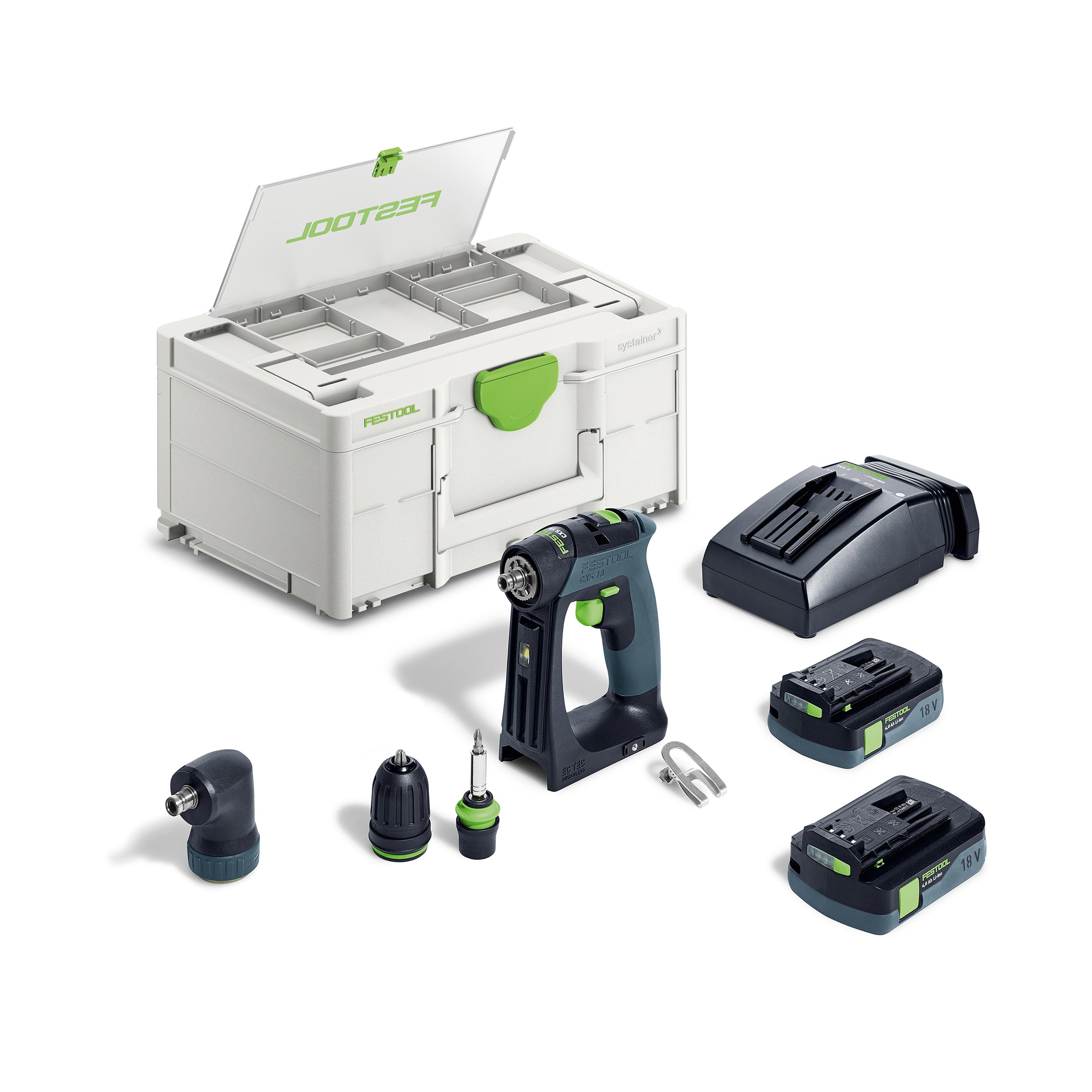 product: Festool CXS 18 HPC 4.0 I-Set Cordless Drill shown