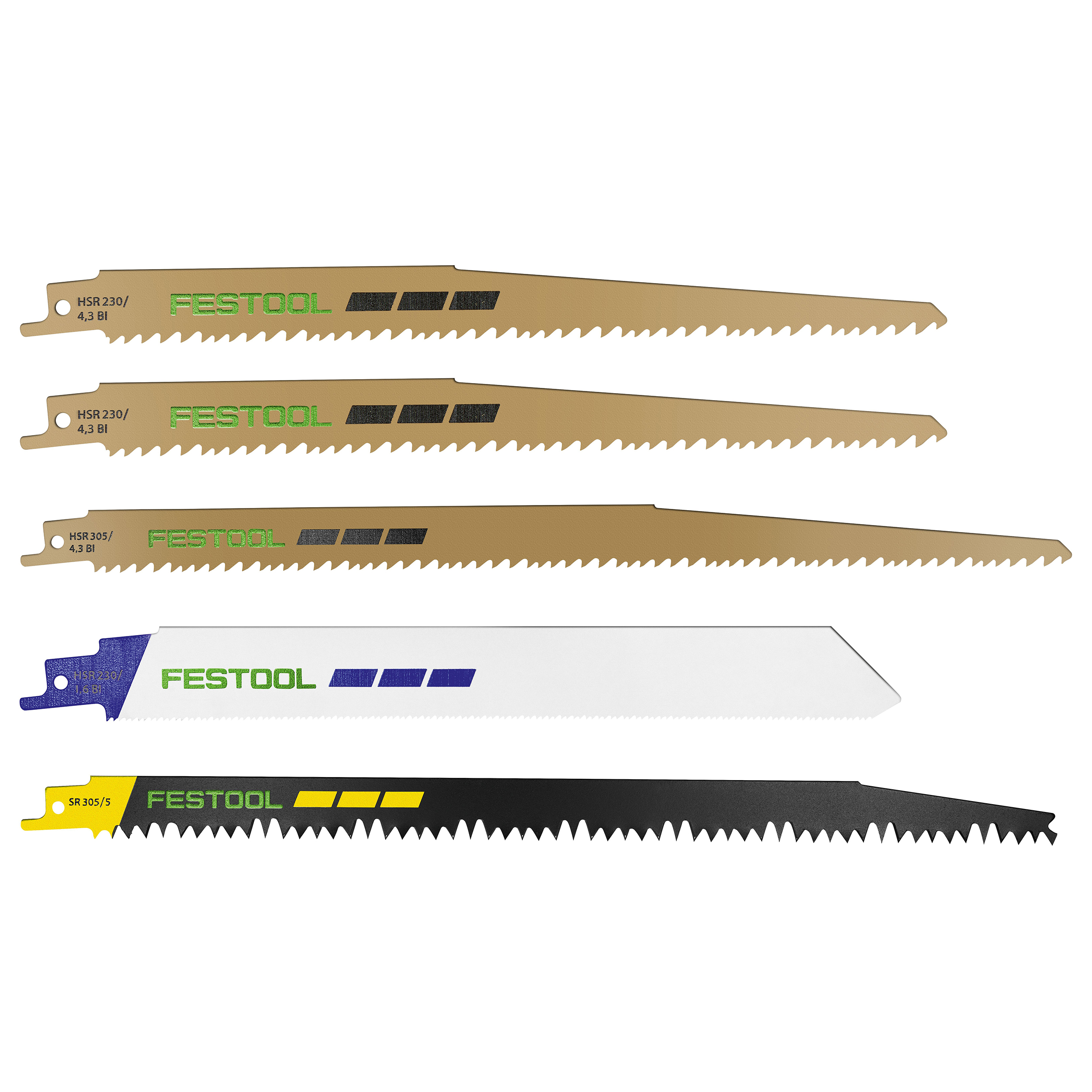 product: Festool RS-Sort/5 Reciprocating Saw Blade Set – 5 Pack shown