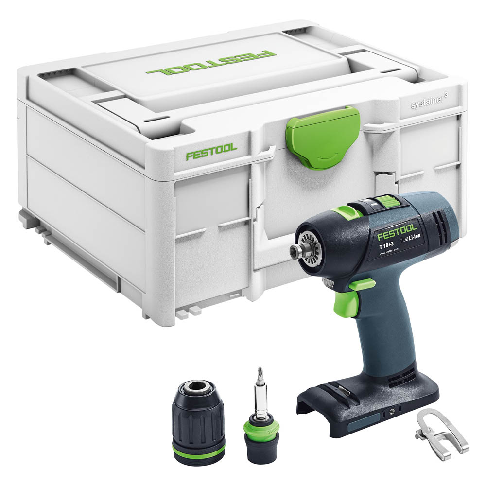product: Festool T18+3 Basic Cordless Drill shown