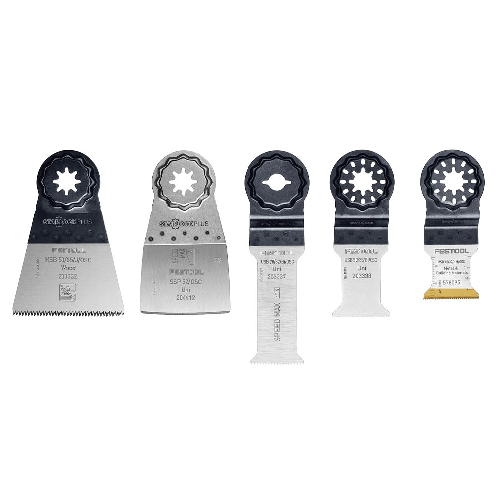 product: Festool Oscillating Saw Blade Set - 5 Pack shown