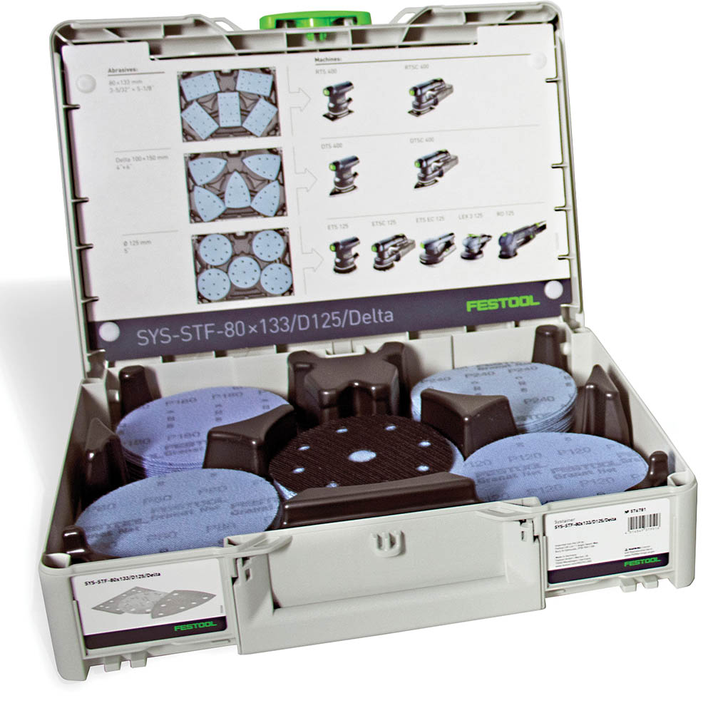 product: Festool Systainer³ Abrasive Set SYS-STF D125 GR Net shown