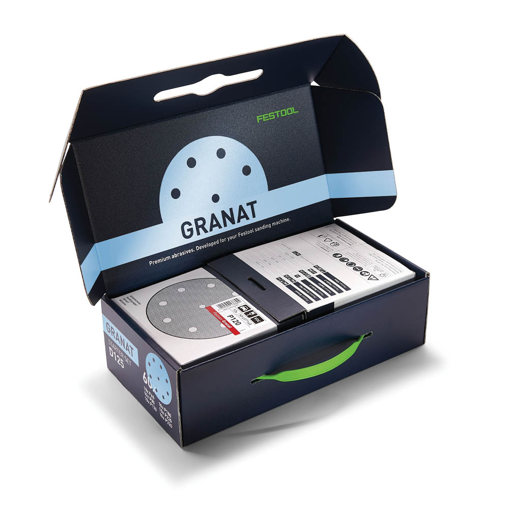 product: Festool D125 Granat Sanding Starter Set shown
