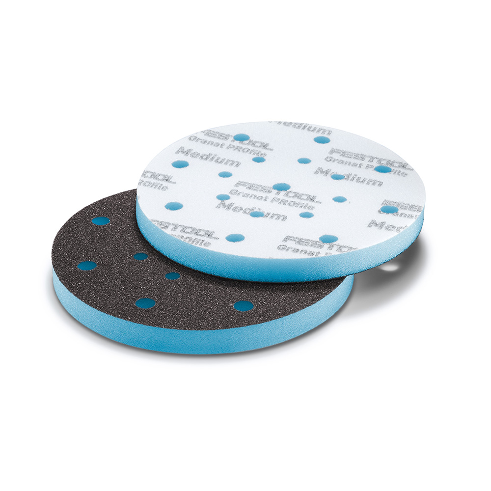 product: Festool Granat PROfile Foam Abrasive Disc - D150 Medium Grit - 10 Pack shown