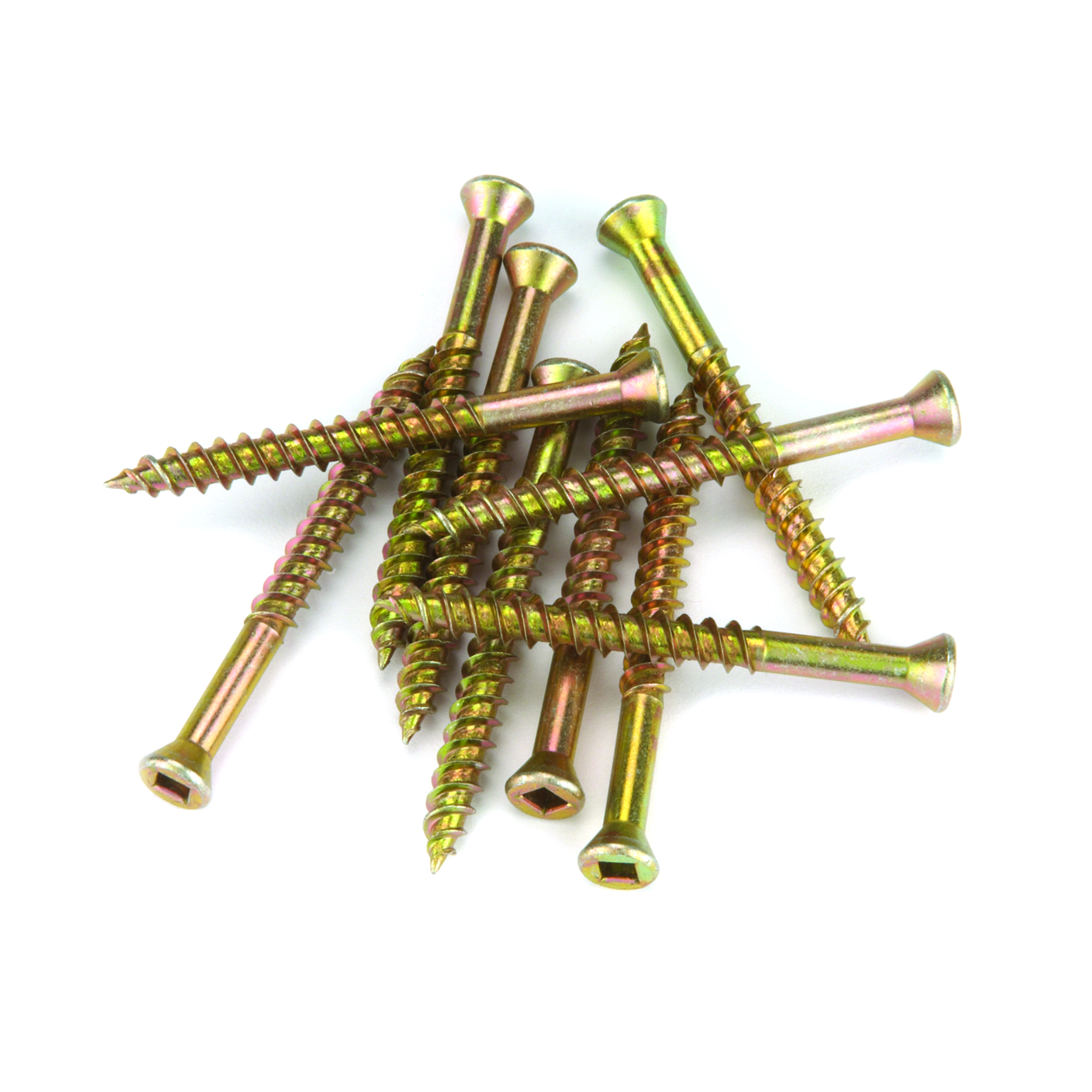 7 X 1 Square Drive Woodworking Screws, Trim Head, Yellow Zinc, 100-piece