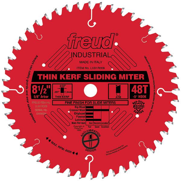 product: Freud LU91R008 Sliding Compound Miter Saw Blade 8-1/2