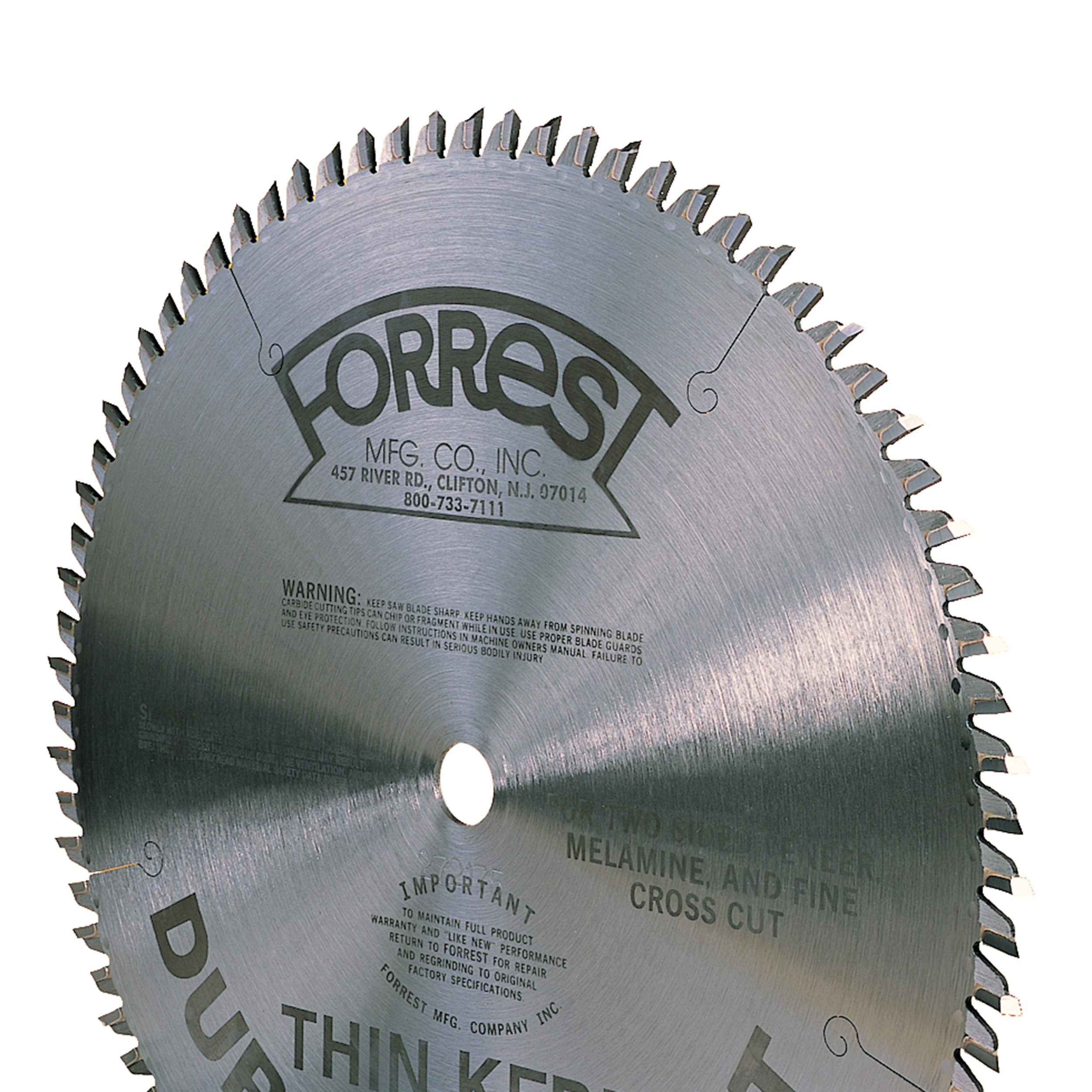 Forrest Dh10807100 Duraline Hi-a/t Saw Blade, Thin-kerf, 10" X 80 Tooth
