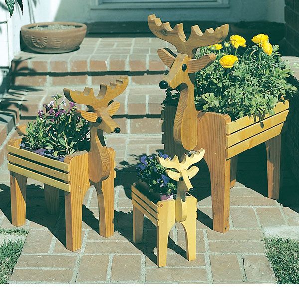 Woodworking Project Paper Plan To Build Reindeer Planters, Plan No. 745