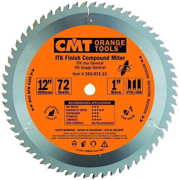 253.072.12 Itk Finish Compound Miter Saw Blade, 12", 72 Teeth