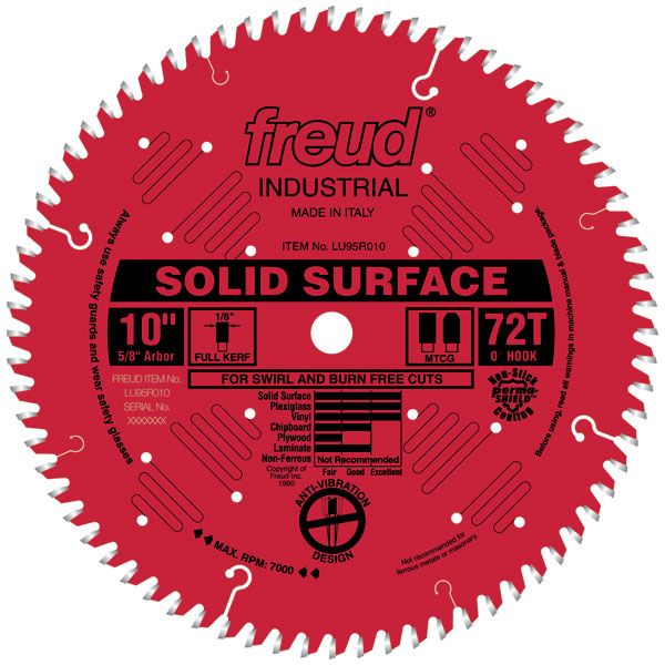 product: Freud LU95R010 Circular Saw Solid Surface Saw Blade 10