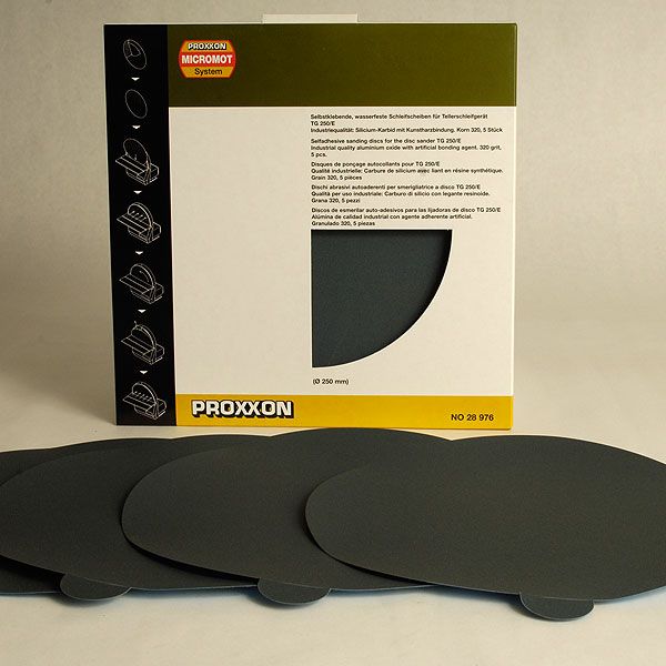 Adhesive Sanding Disk, 320 Silicone Carbide Grit, Pack Of 5