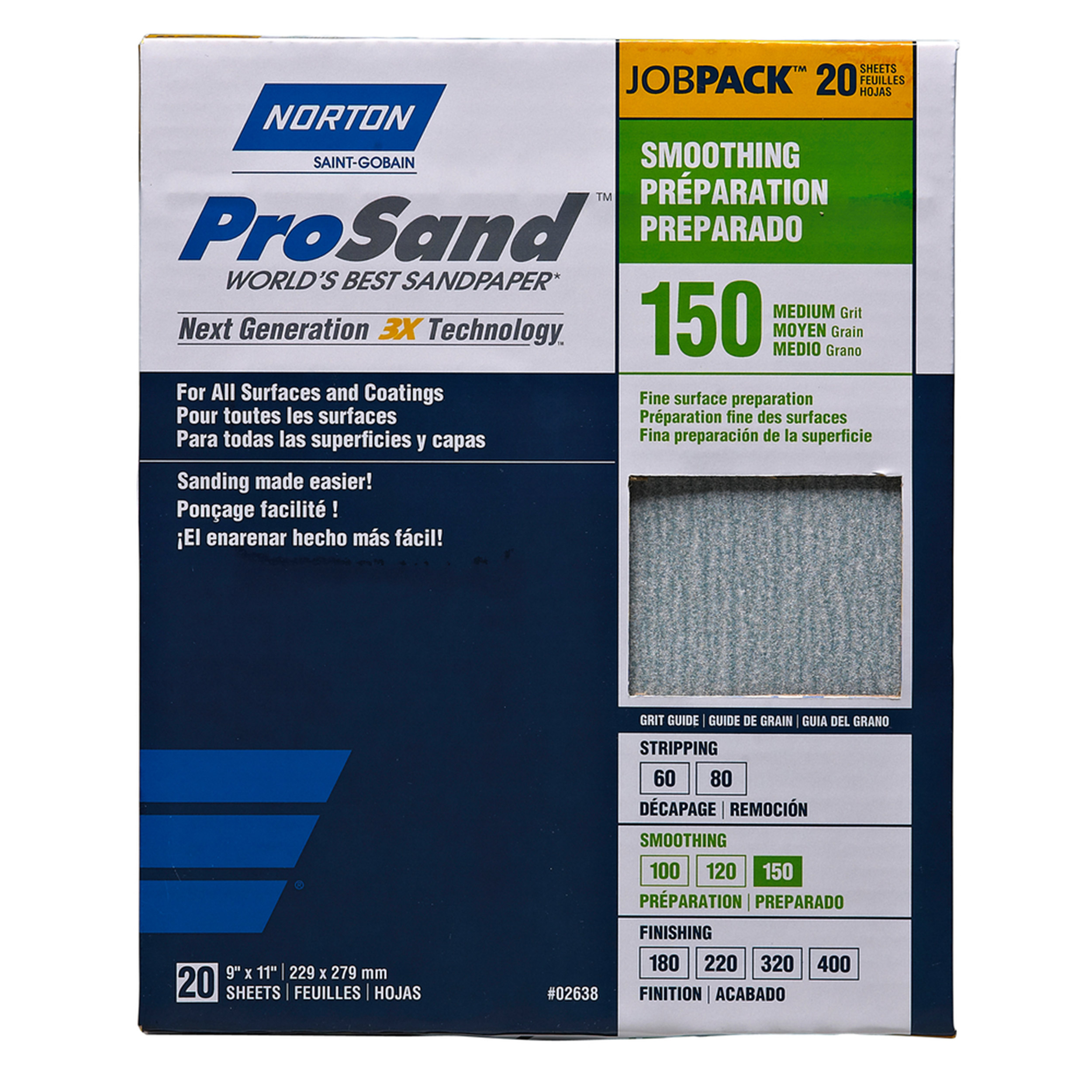 9" X 11" Sanding Sheets, 150 Grit, 20 Pack