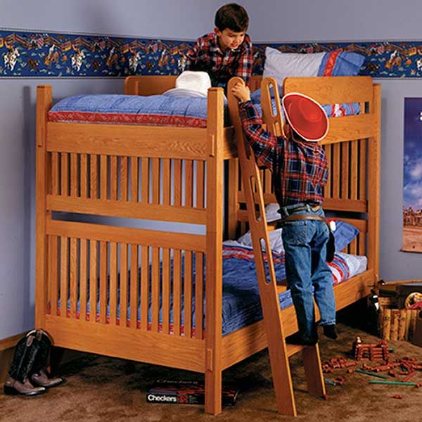 product: Wood Magazine Woodworking Project Paper Plan to Build Arts and Crafts Bunk Bed shown