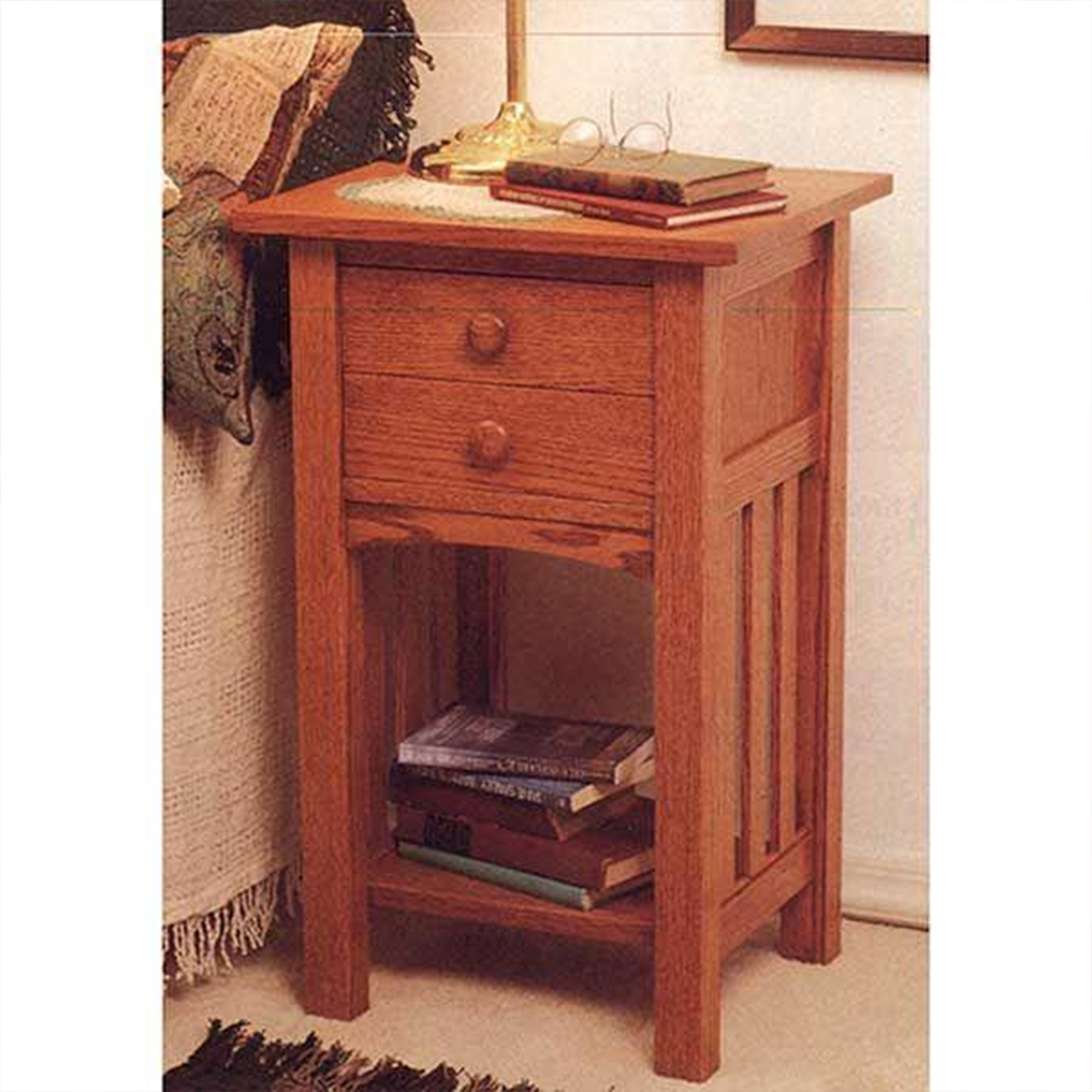 product: Wood Magazine Downloadable Woodworking Project Plan to Build Arts and Crafts End Table/Nightstand shown