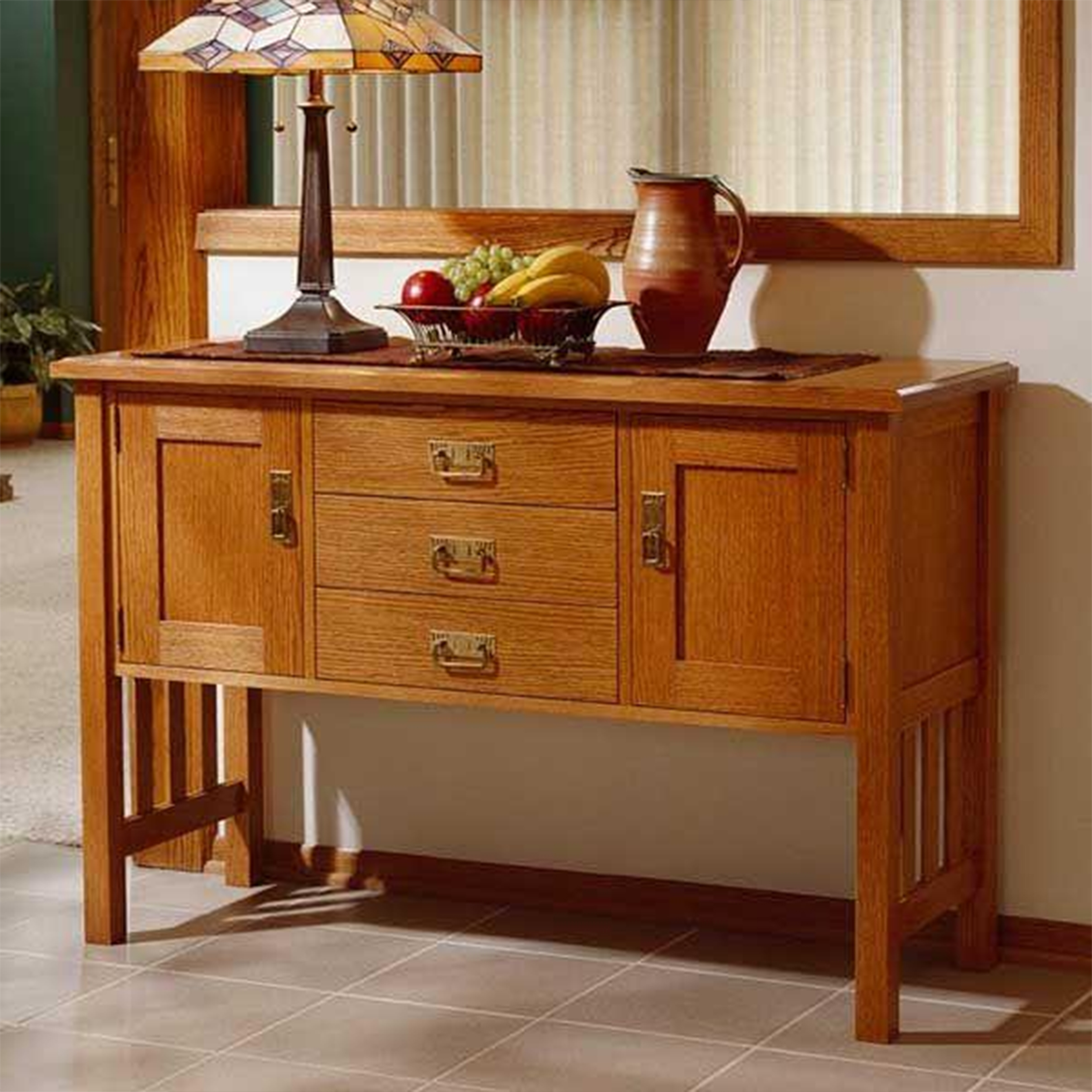 Downloadable Woodworking Project Plan To Build Arts And Crafts Buffet
