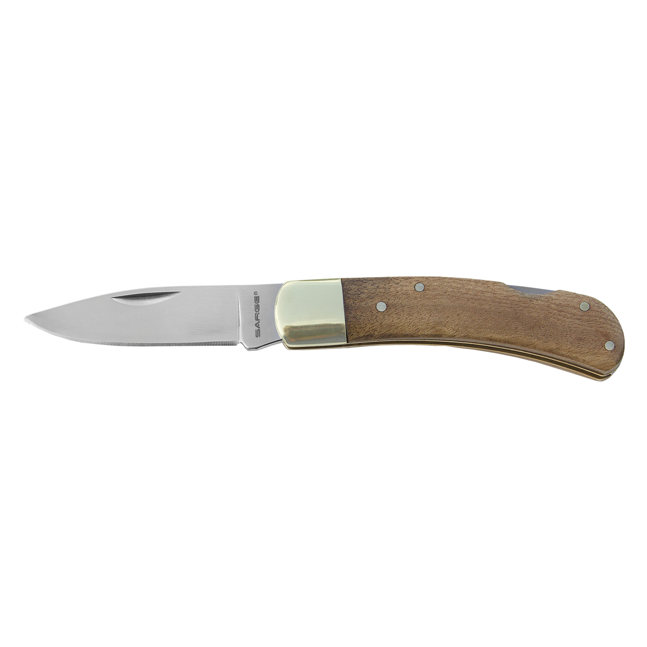 product: Sarge Heirloom - Maple Burl Folder Knife, Stainless Steel 2-1/2