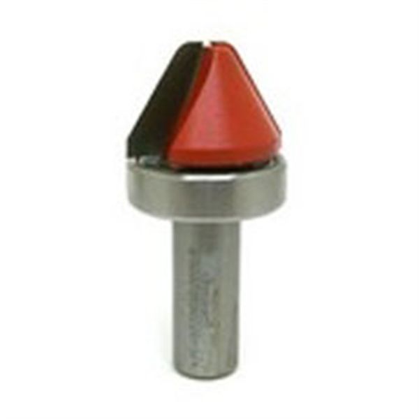 20-574 Lettering Router Bit With Top Bearing 1/2" Sh 1-1/8" D 3/4" Cl 60 Degrees