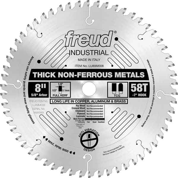 product: Freud LU89M008 Industrial Thick Non-Ferrous Metal Blade, 8